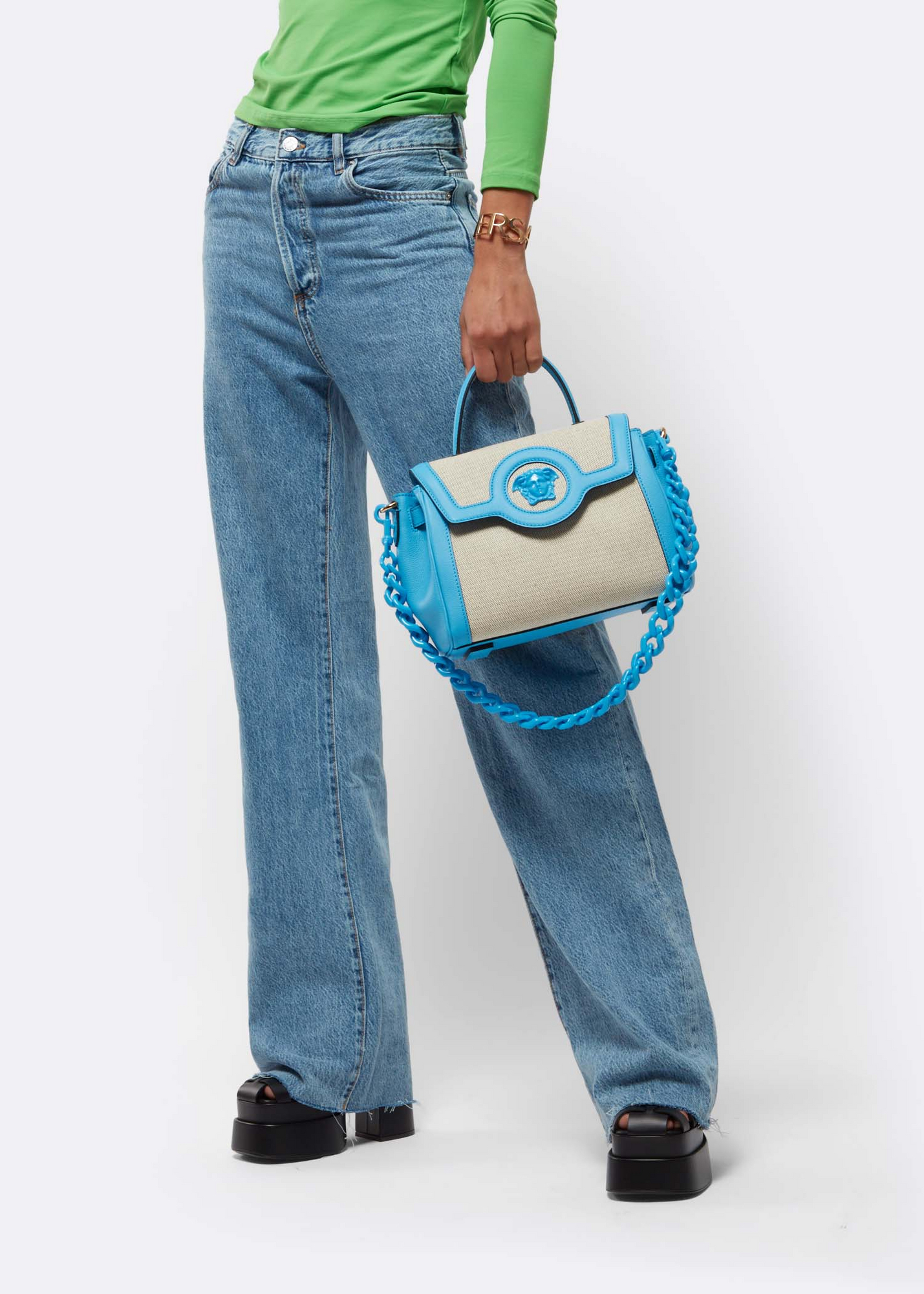 

La Medusa medium top handle bag, Beige