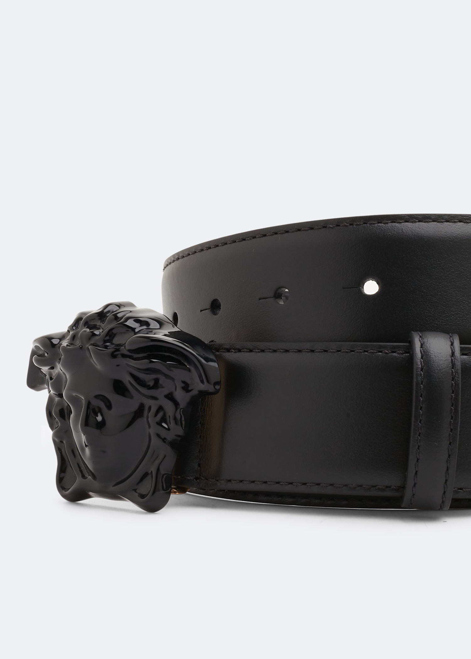 

La Medusa classic leather belt, Black
