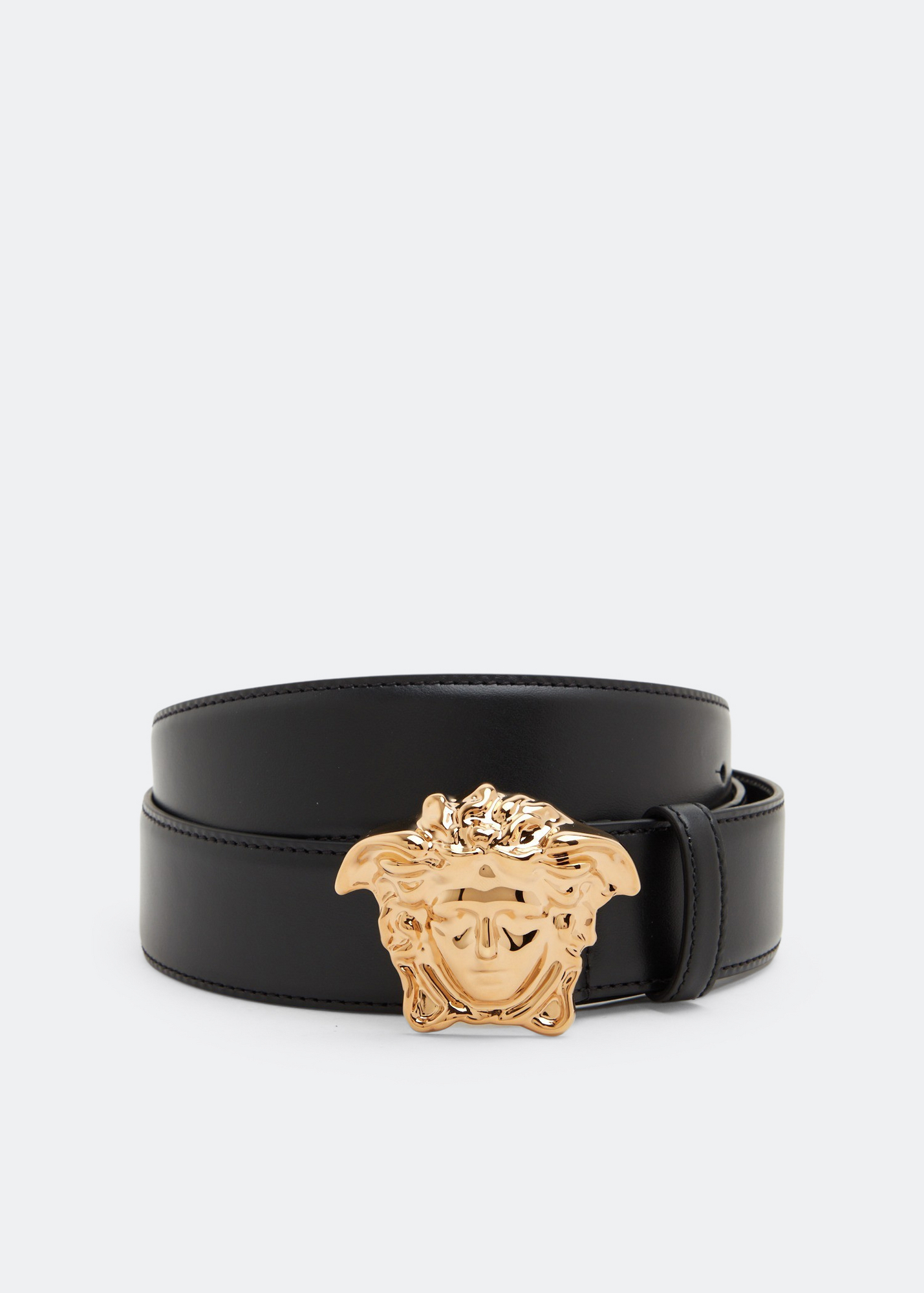 

La Medusa classic leather belt, Black