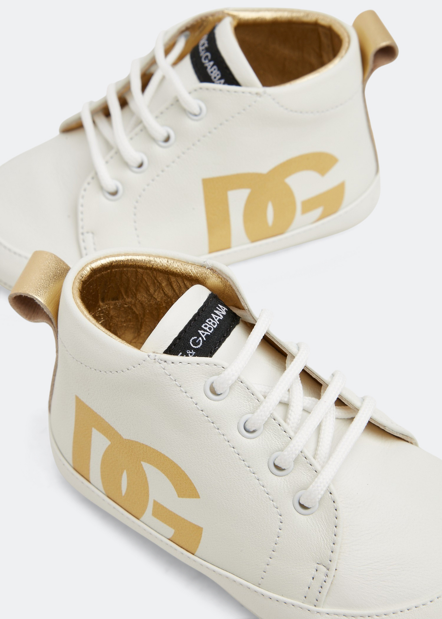 

DG leather crib shoes, White