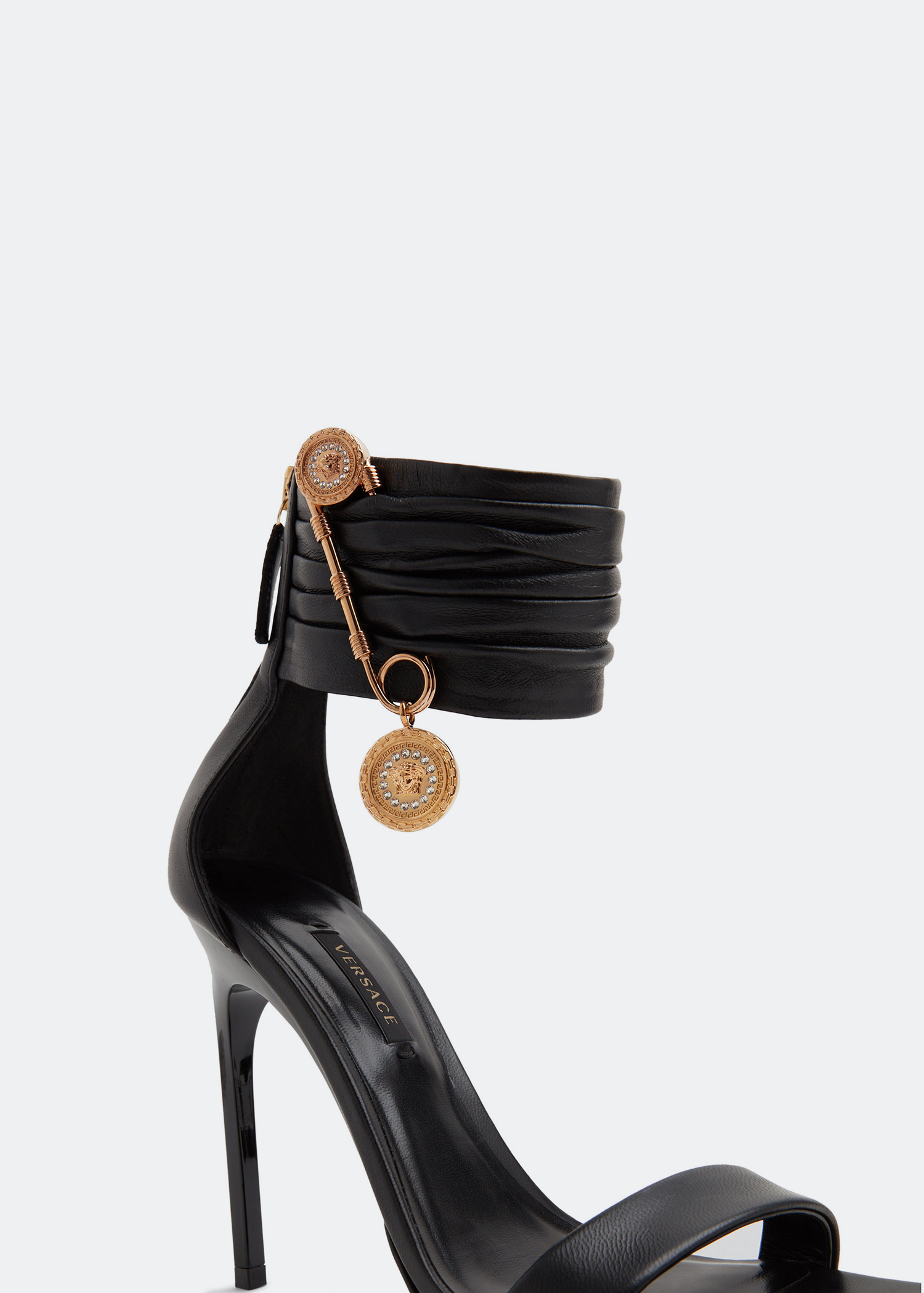 

Safety Pin leather sandals, Black