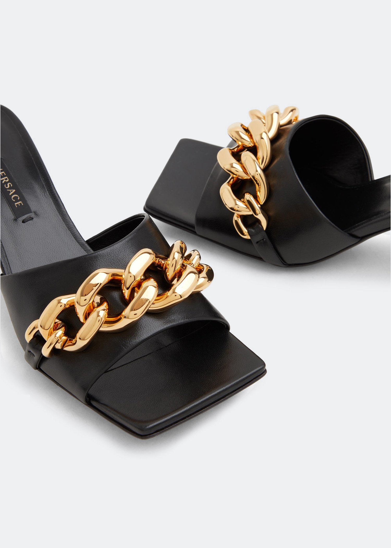 

Medusa chain mid-heel mules, Black