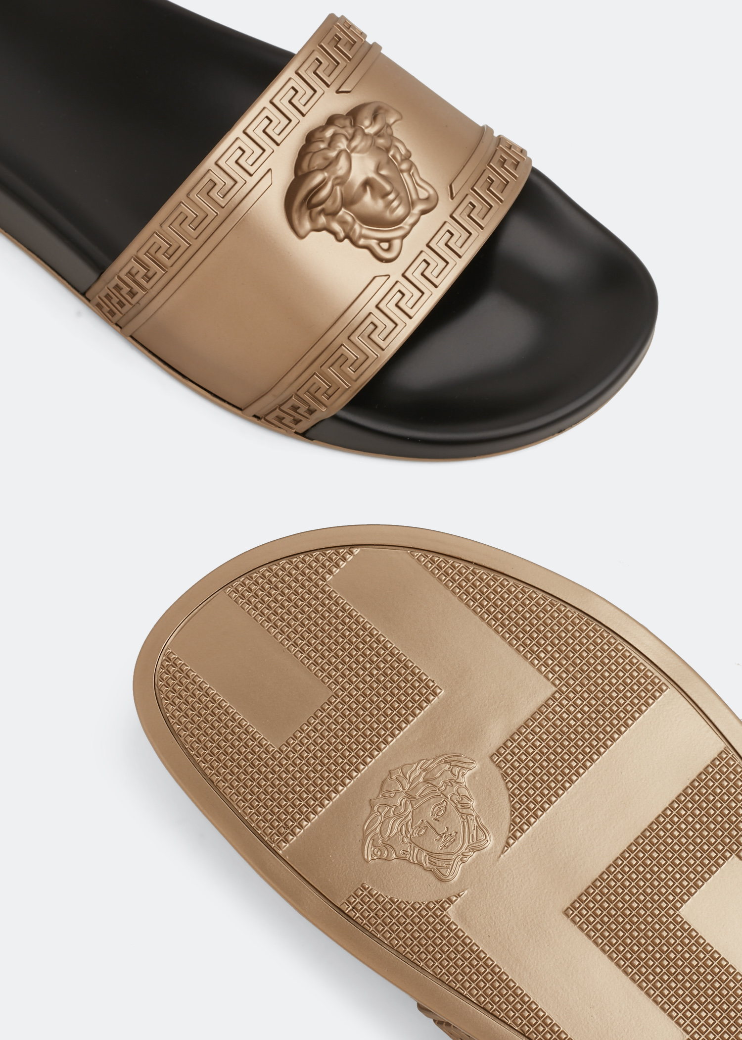 

Medusa rubber slides, Gold