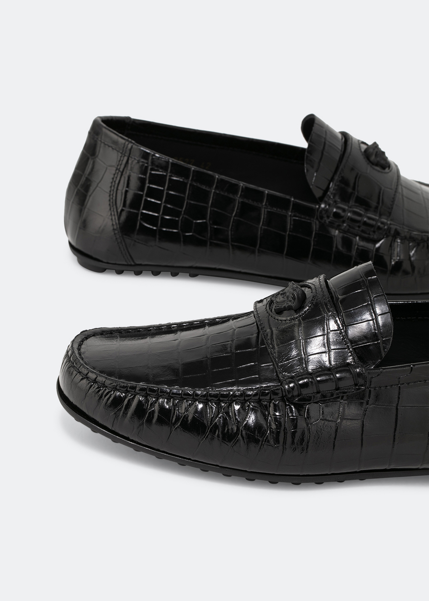 

Medusa leather loafers, Black