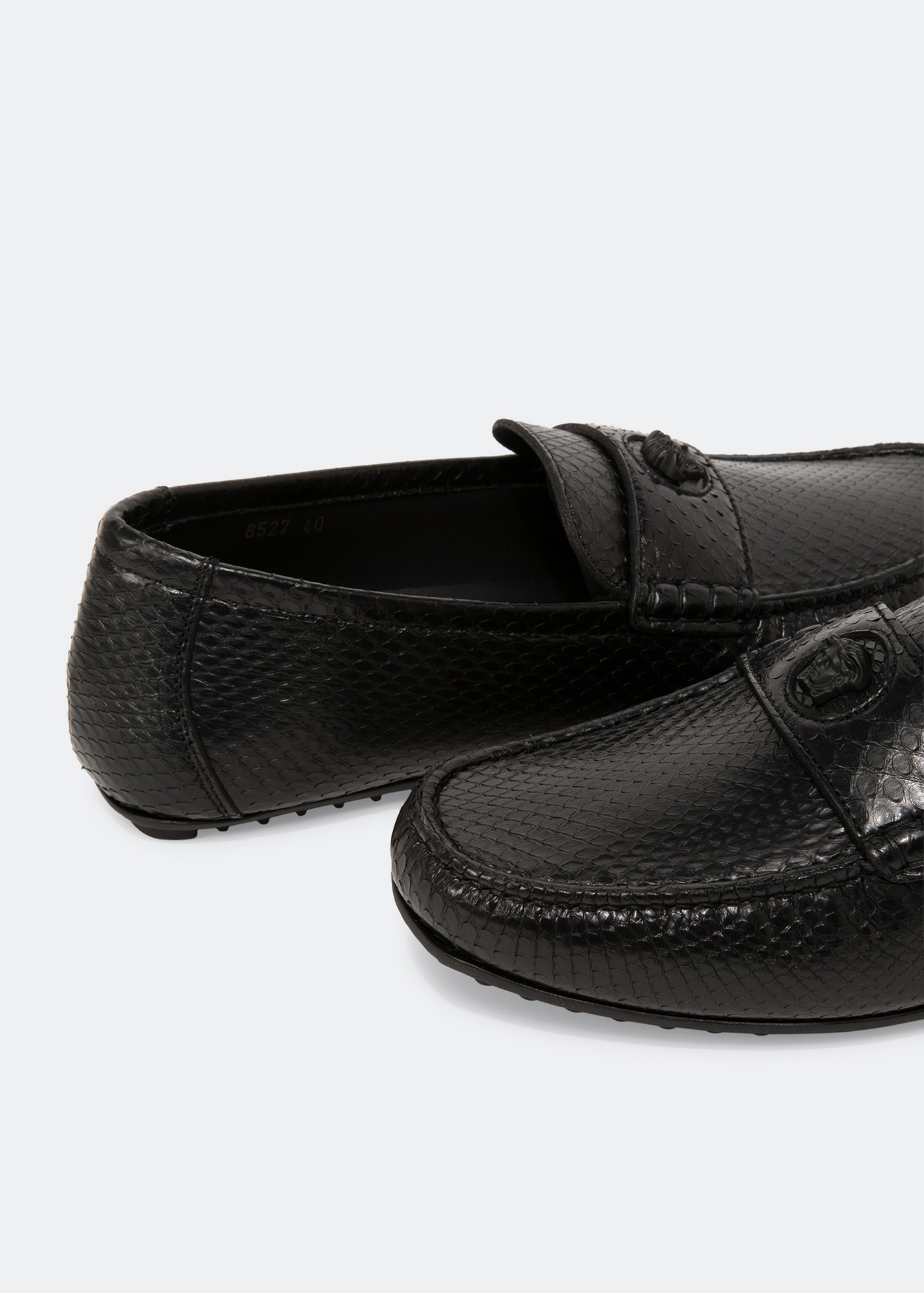 

Medusa leather loafers, Black
