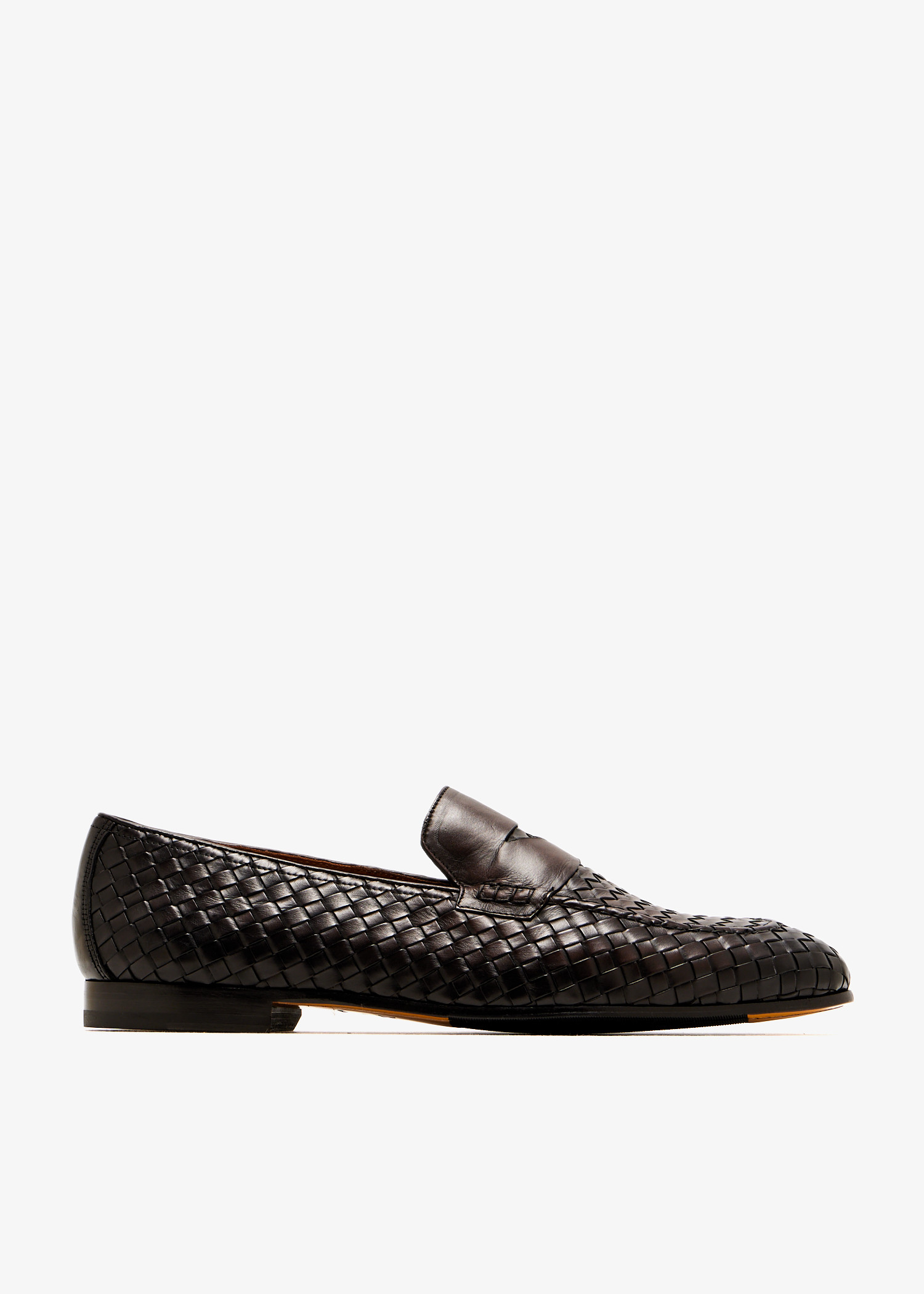 

Woven leather loafers, Brown