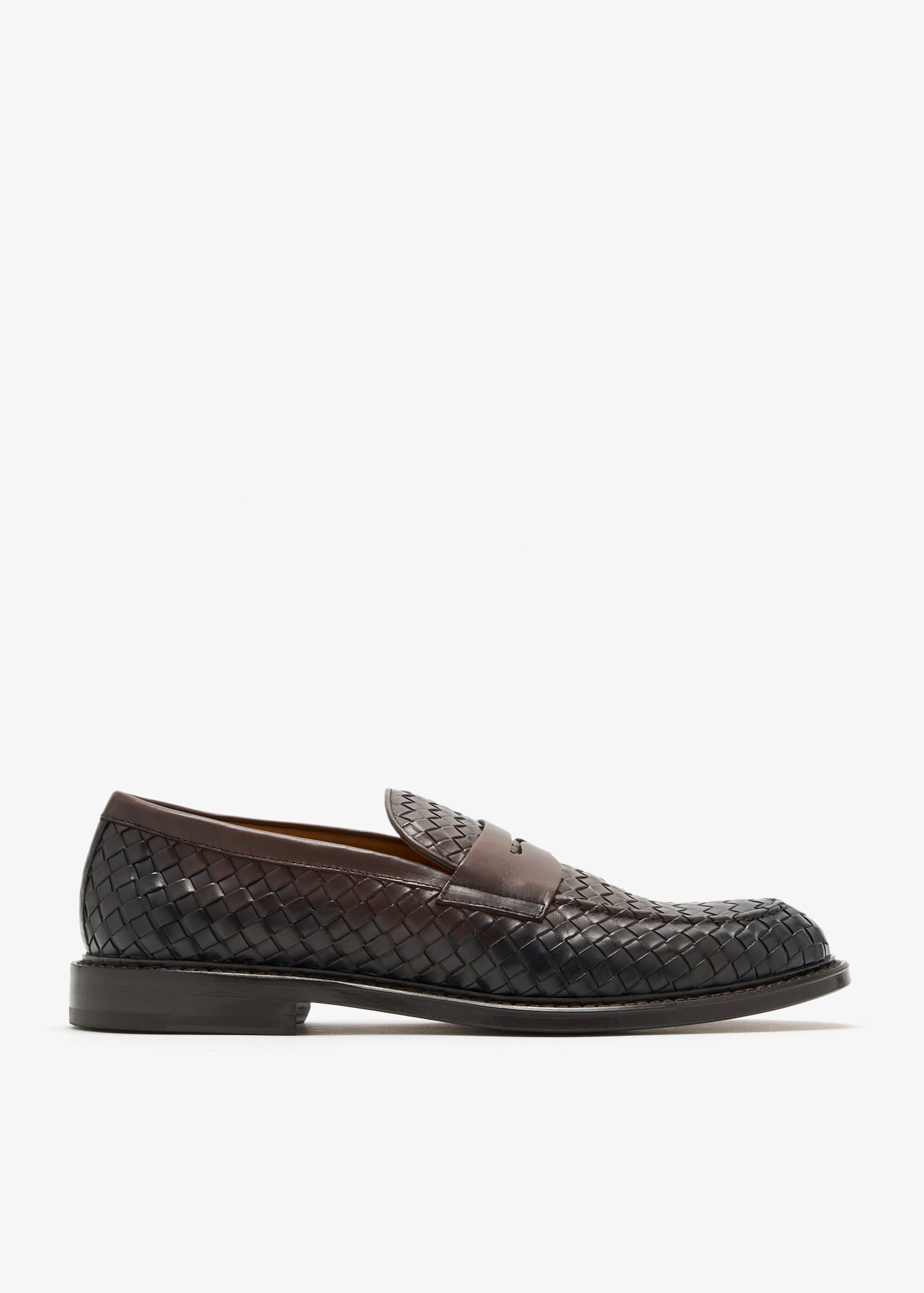 

Woven leather loafers, Brown