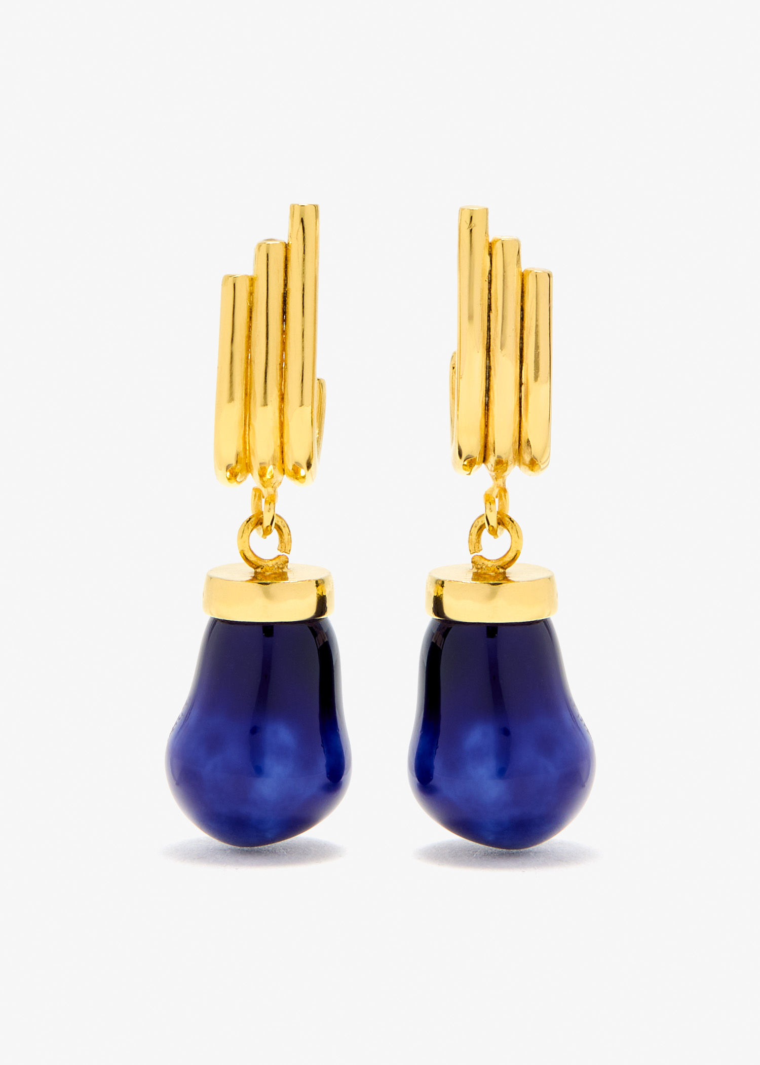 

Monumental drop earrings, Blue