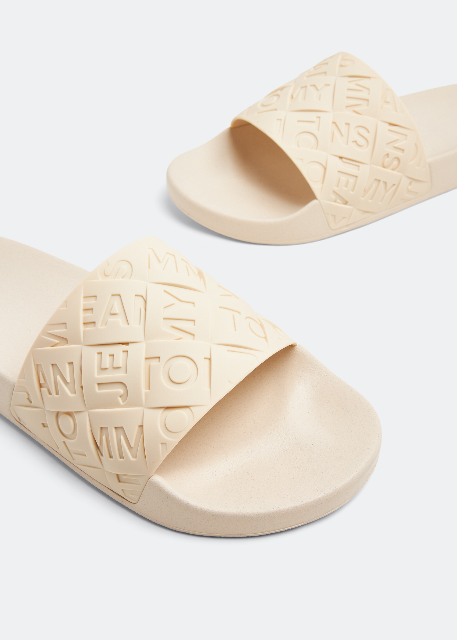 

Woven Logo pool slides, Beige