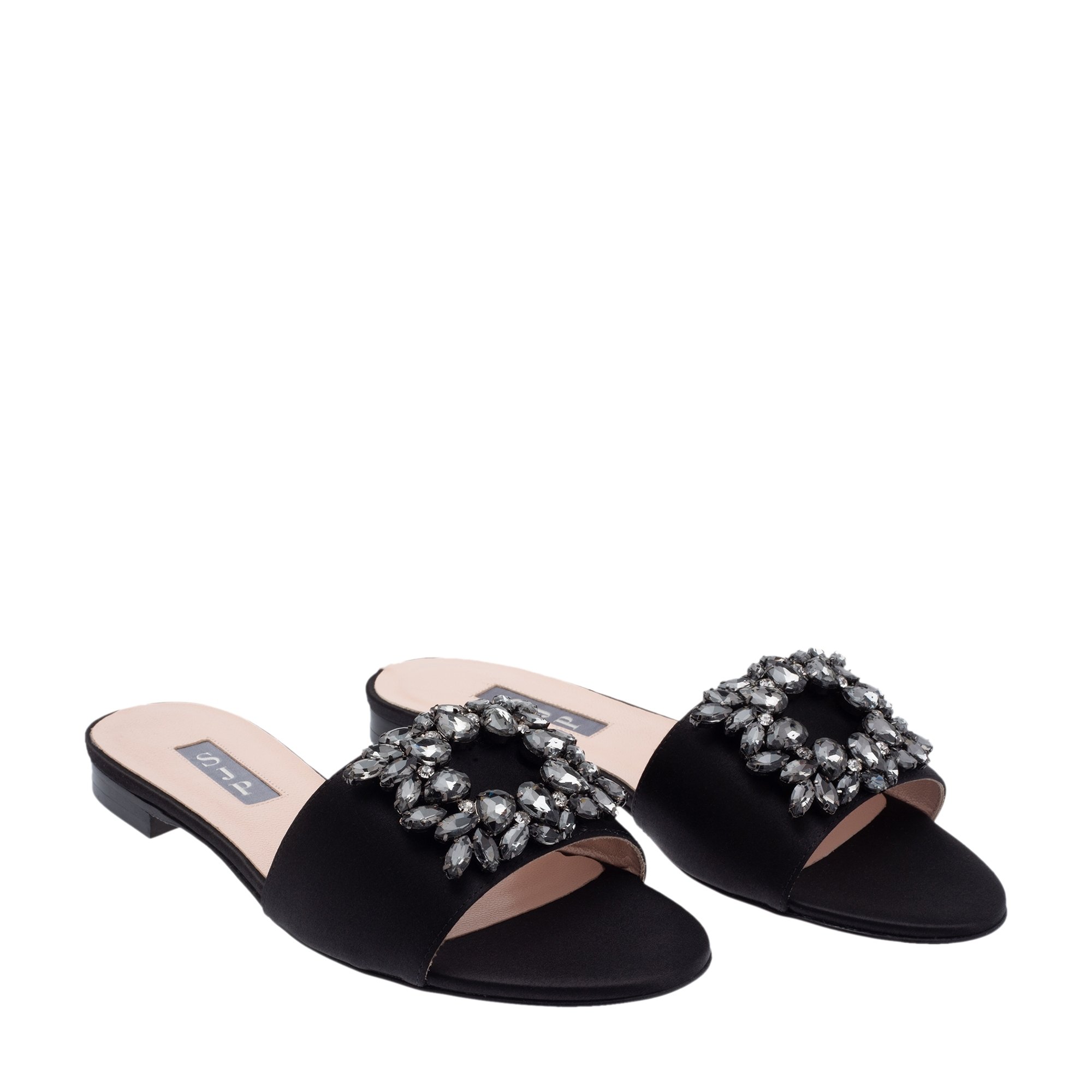 

Esma satin flats, Black