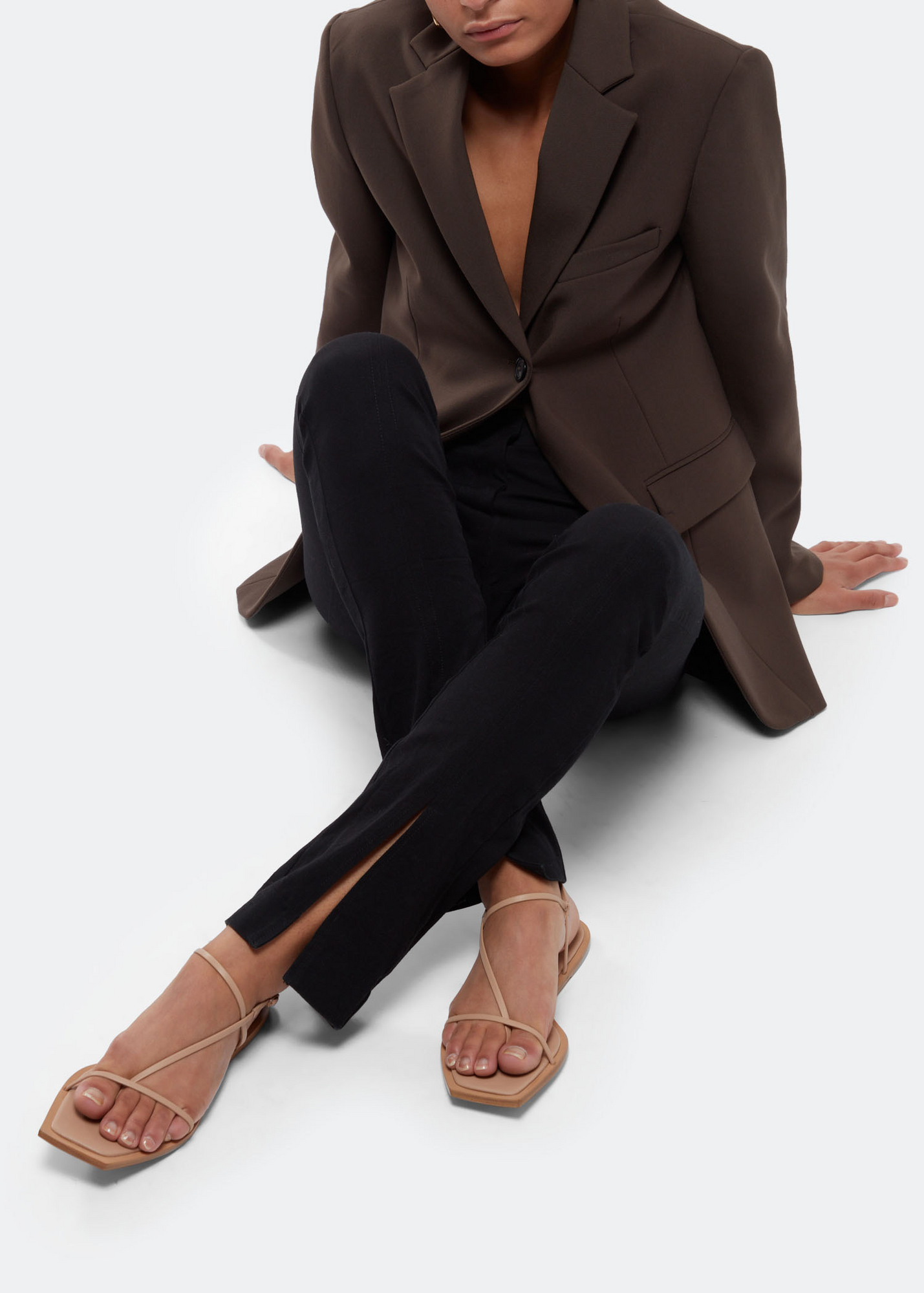 

Filament squared flat sandals, Beige