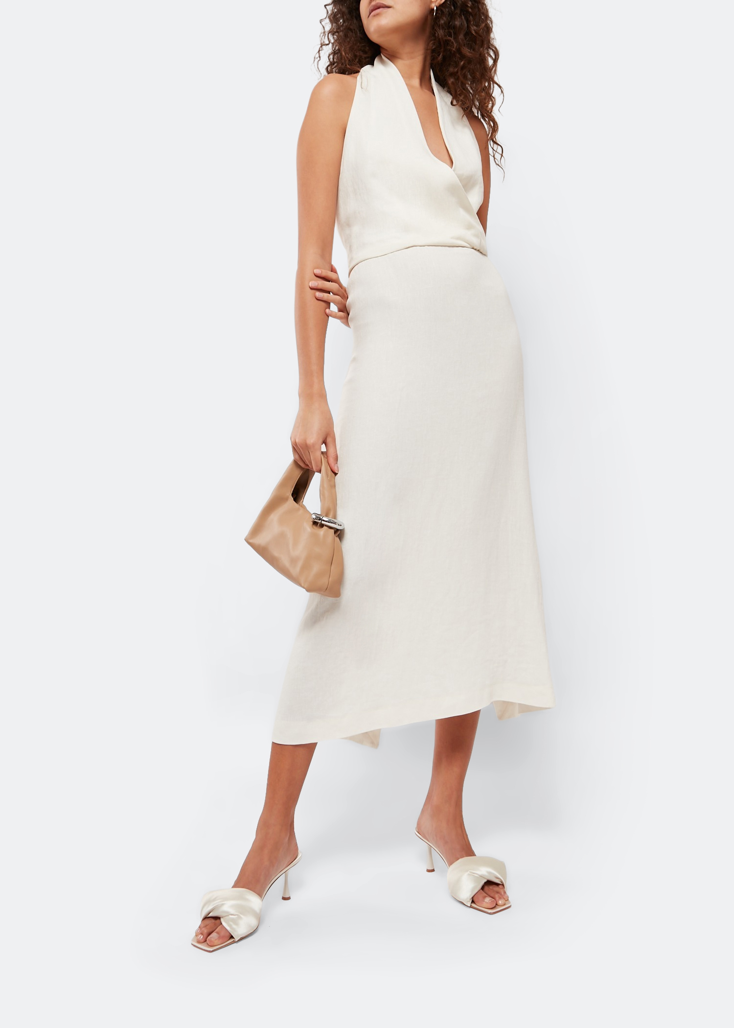 

Twist Front 70 heel mules, White