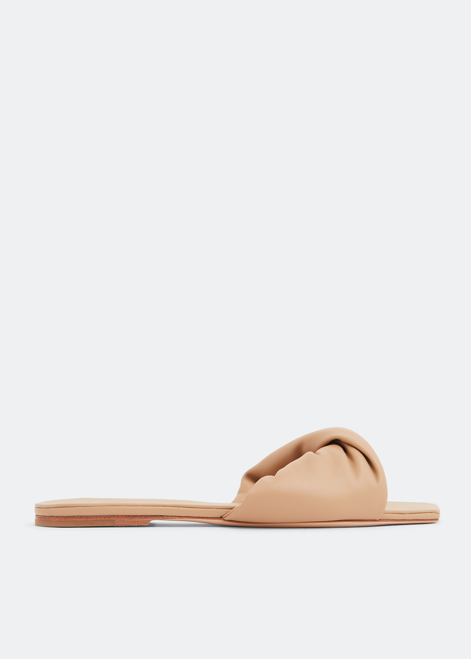 

Twist Front flat sandals, Beige