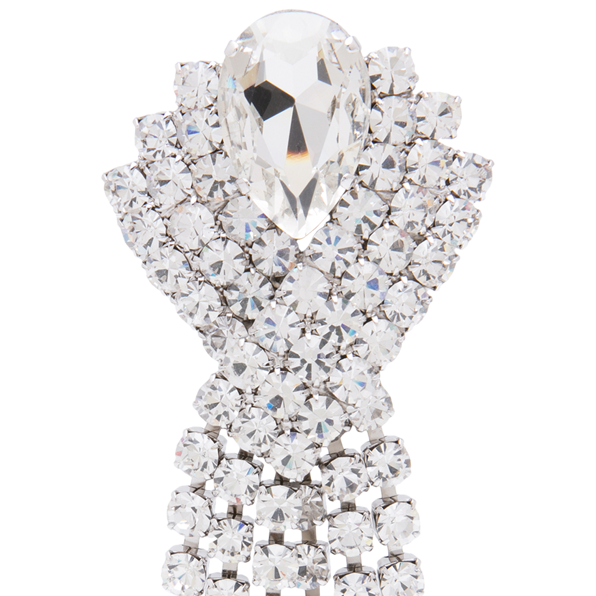 

Embellished clip-on earrings, Silver