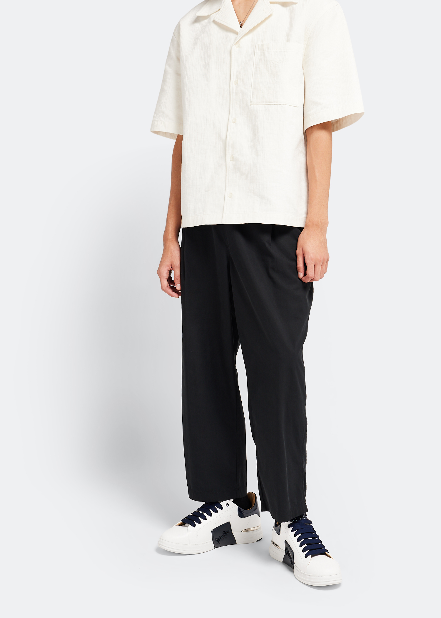 

Bicolor low-top sneakers, White