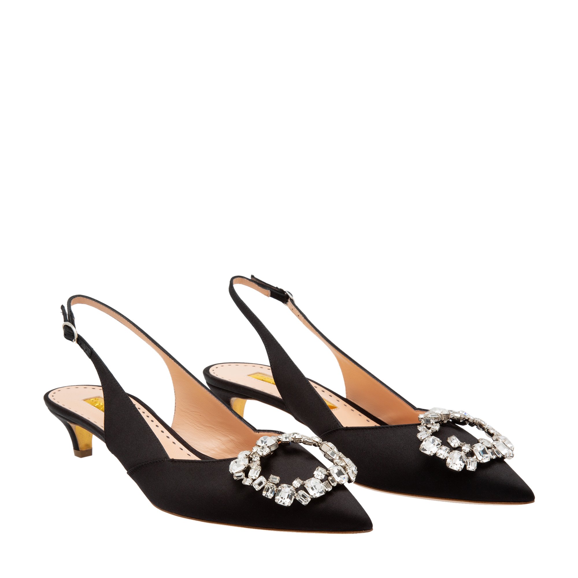 

Embellished point-toe pumps, Black