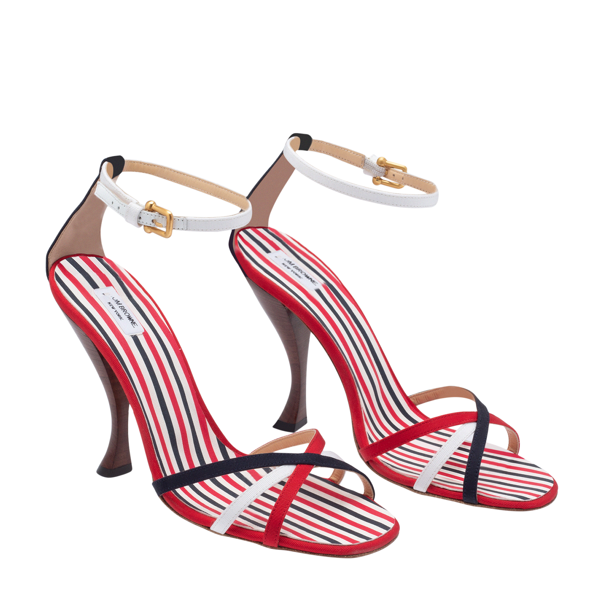 

Leather striped sandals, Multi-coloured