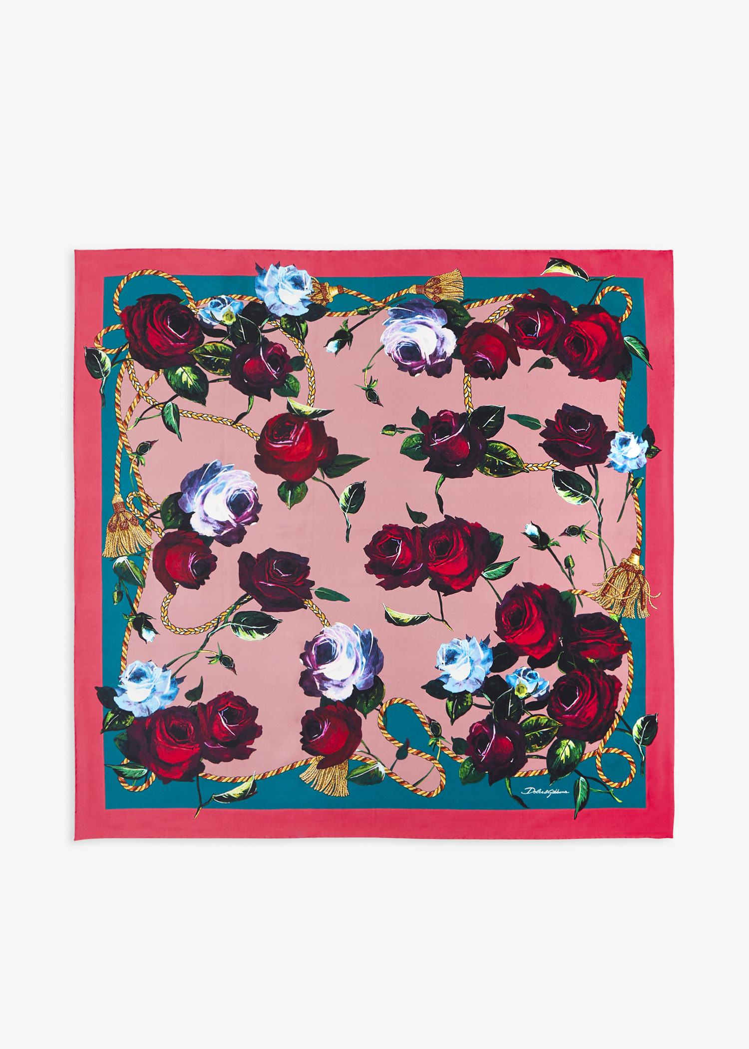 

Vintage rose print twill scarf, Prints
