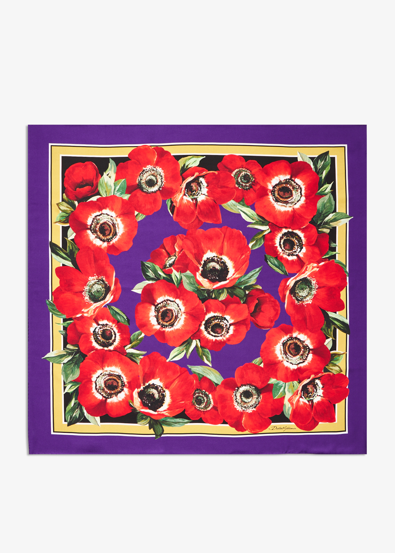 

Anemone-print twill scarf, Prints