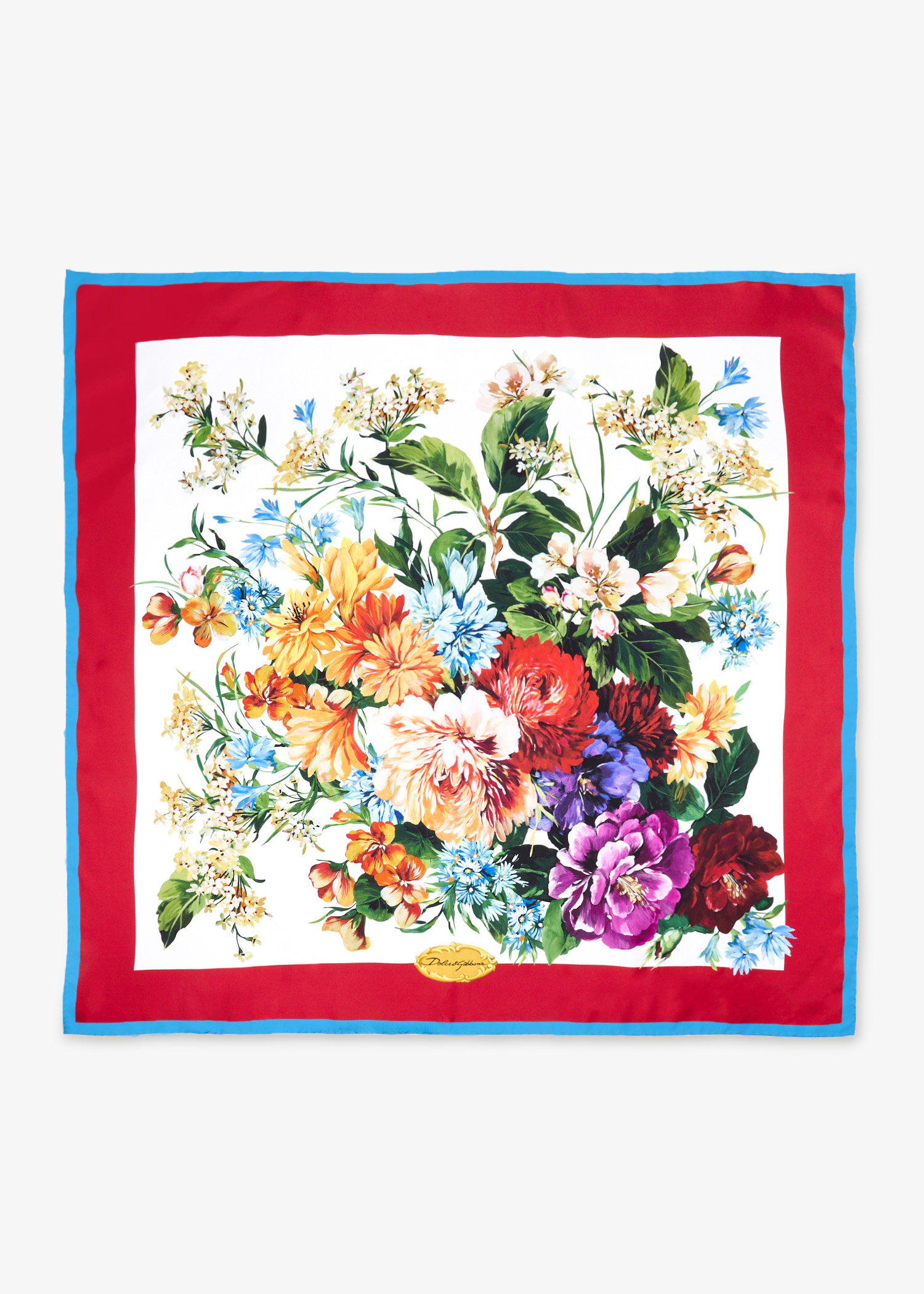 

Floral-print silk twill foulard, Printed