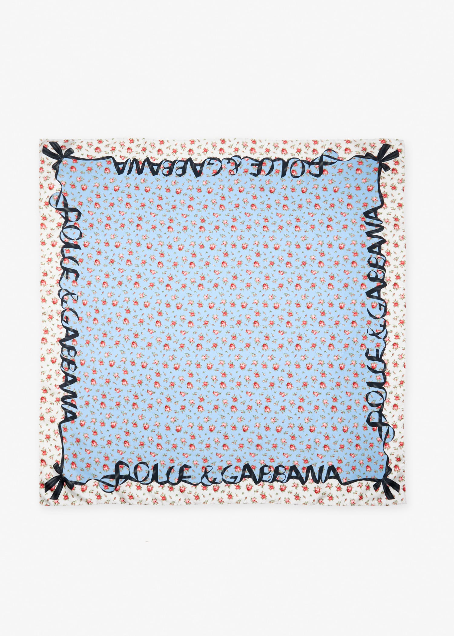 

Rose-print silk twill scarf, Printed