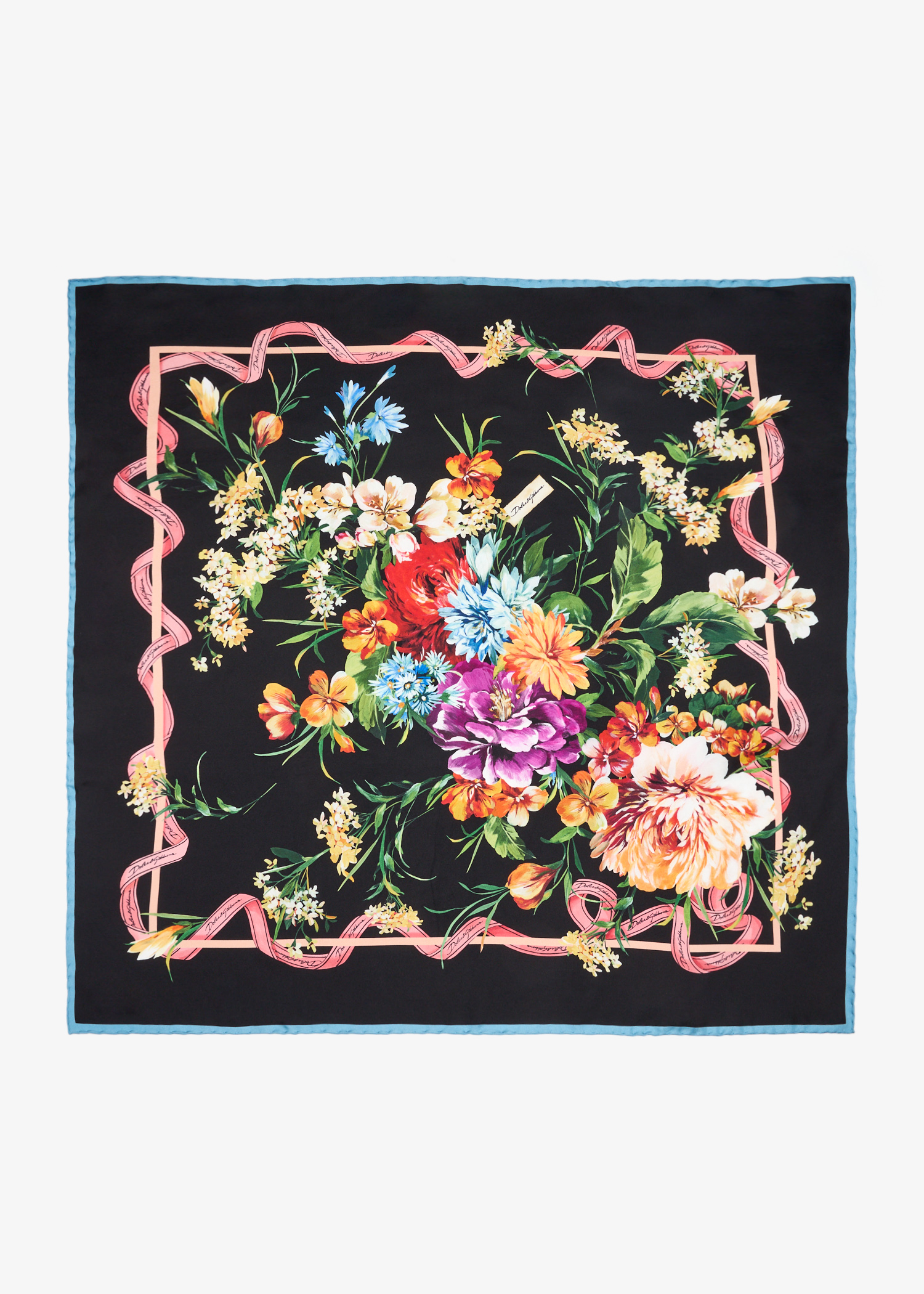 

Floral-print silk twill foulard, Printed