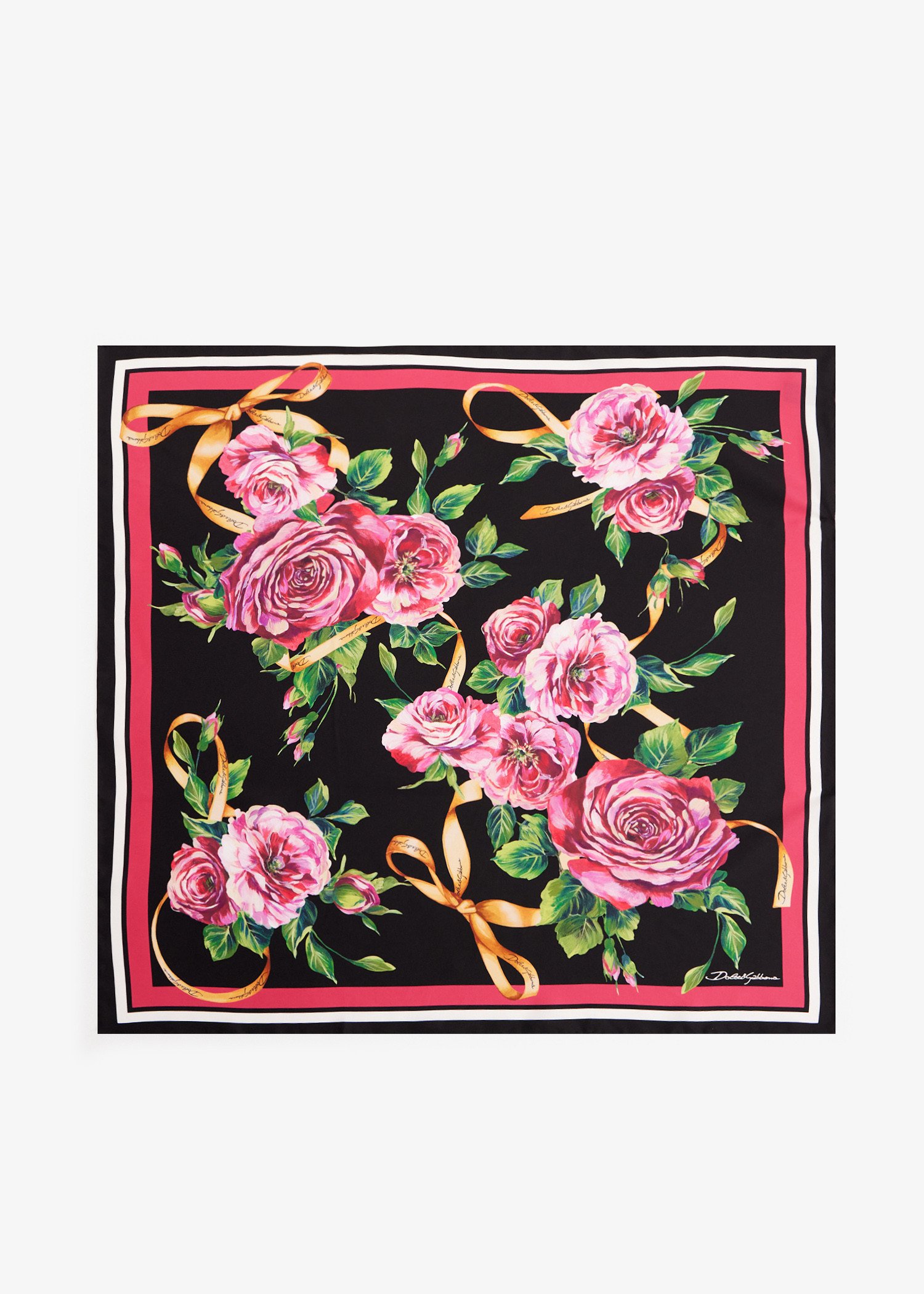 

Rose-print silk twill foulard, Printed
