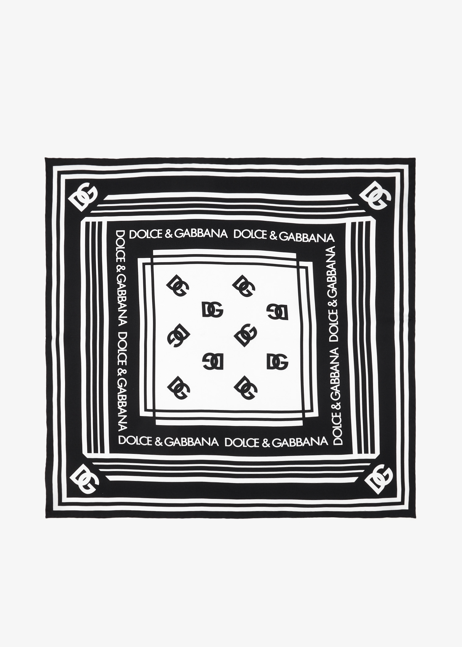 

DG logo silk twill scarf, Printed