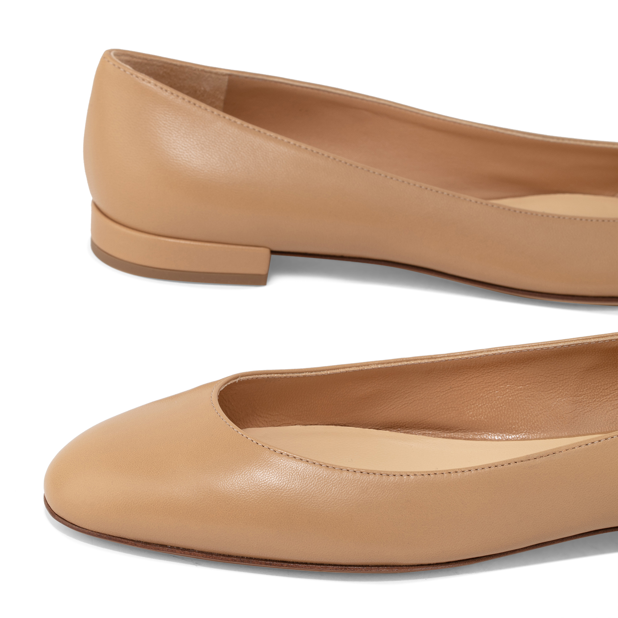 

Leather ballerinas, Beige