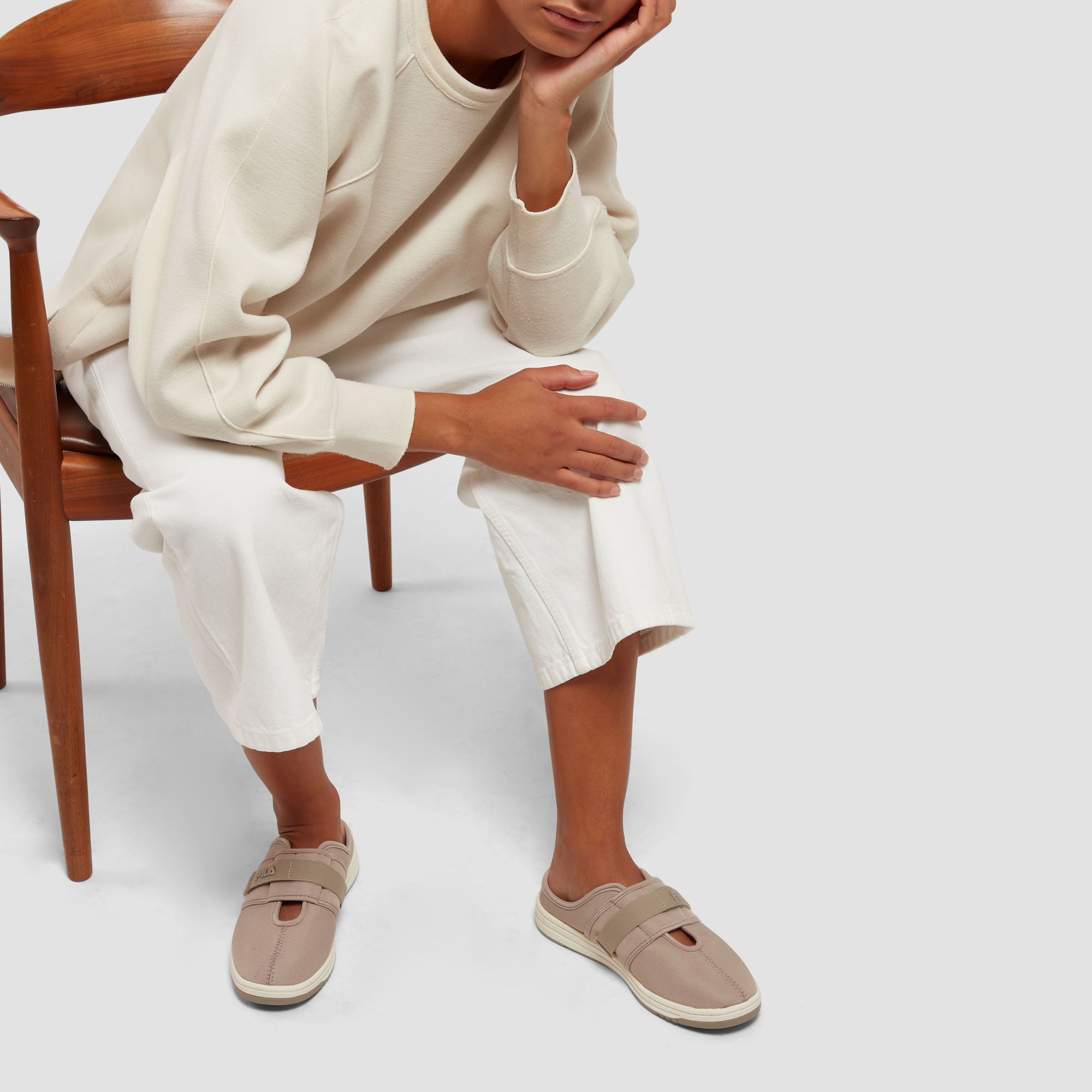 

Mulide One Velcro slippers, Beige