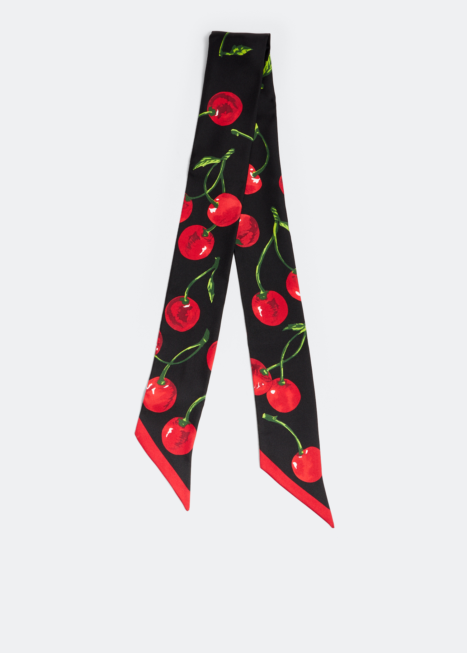 

Cherry-print twill headscarf, Prints