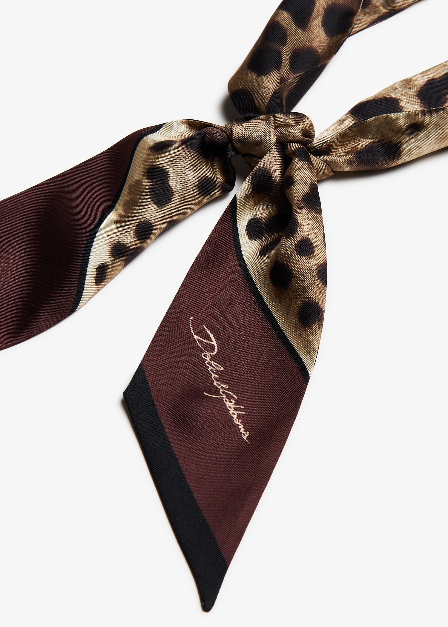 

Leopard-print twill headscarf, Animal print
