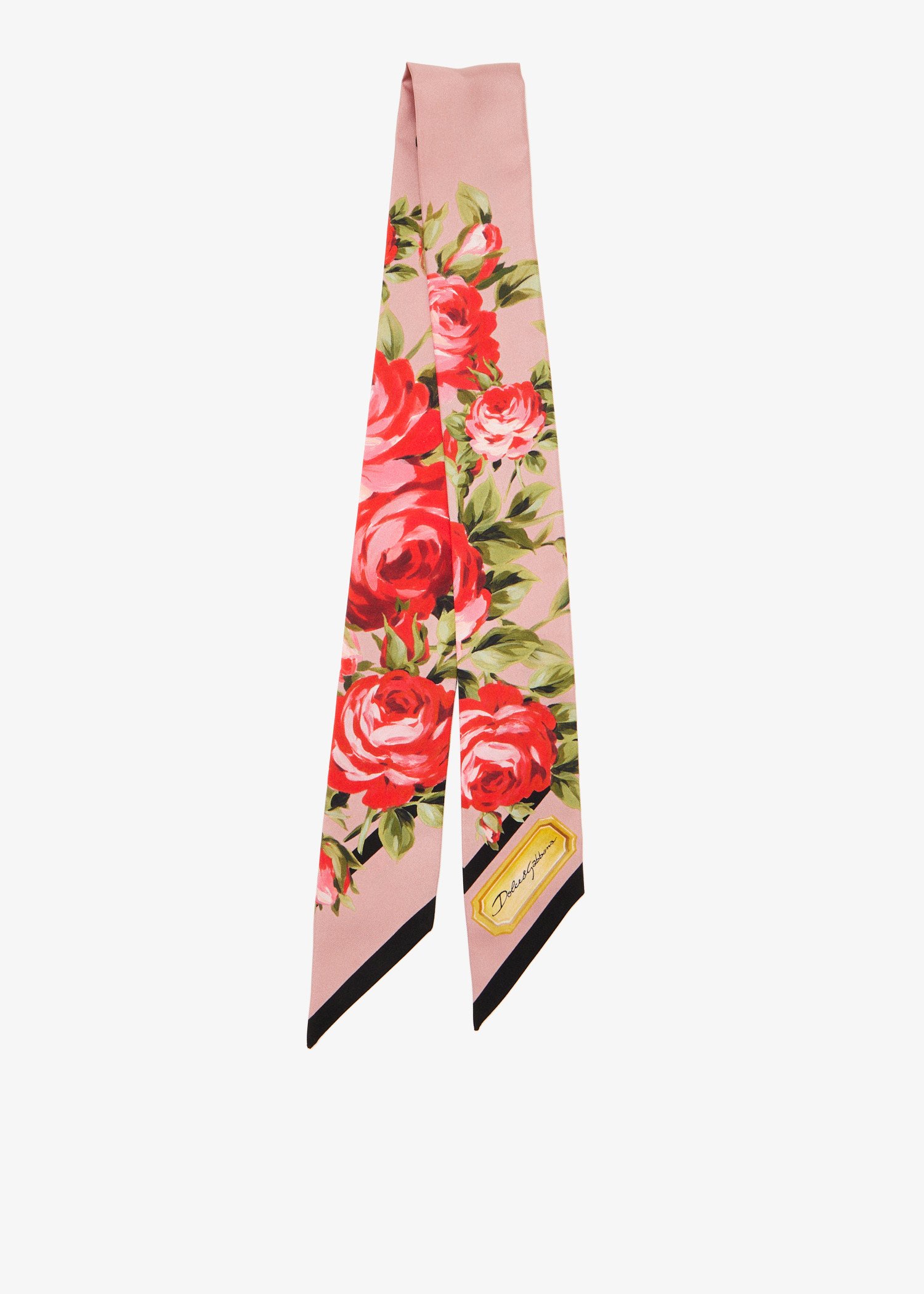 

Rose bouquet-print silk twill bandeau, Printed