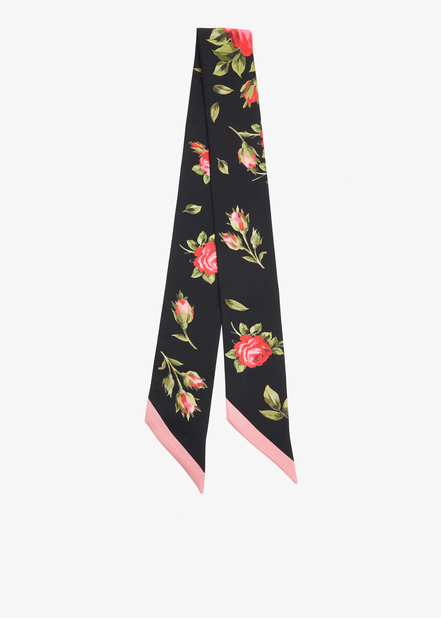 

Rose bouquet-print silk twill bandeau, Printed