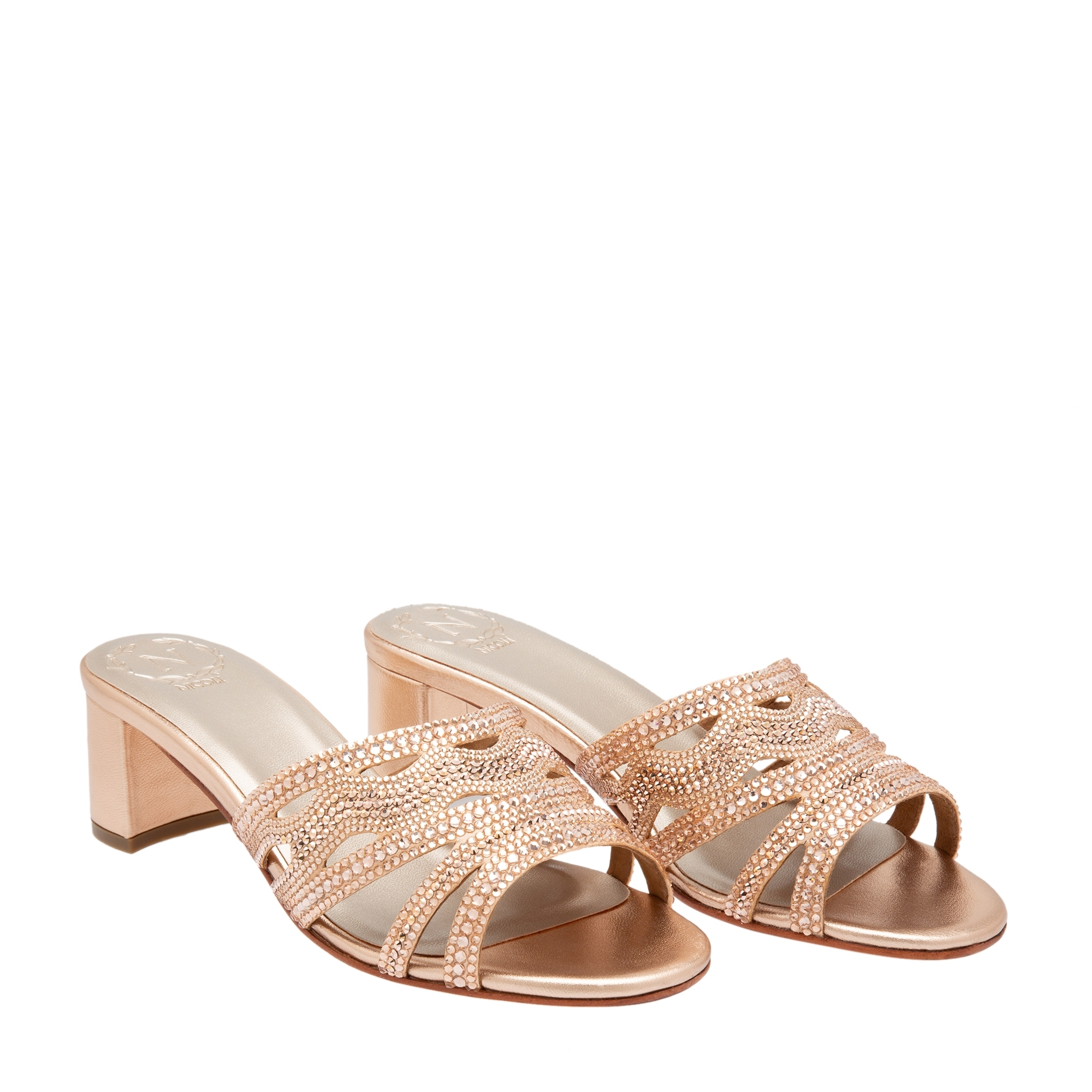 

Crystal-embellished sandals, Metallic