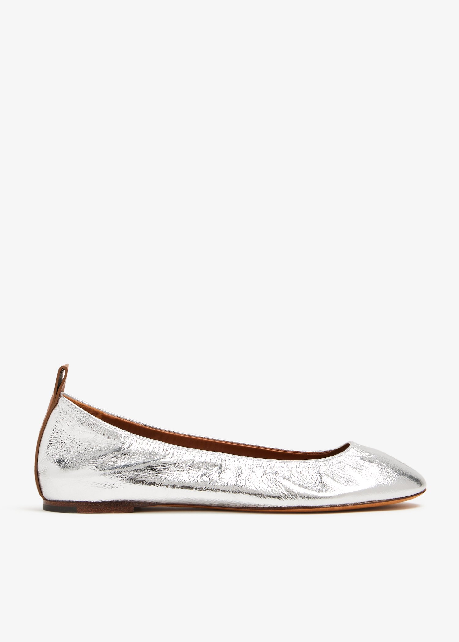 

Leather ballerina flats, Silver
