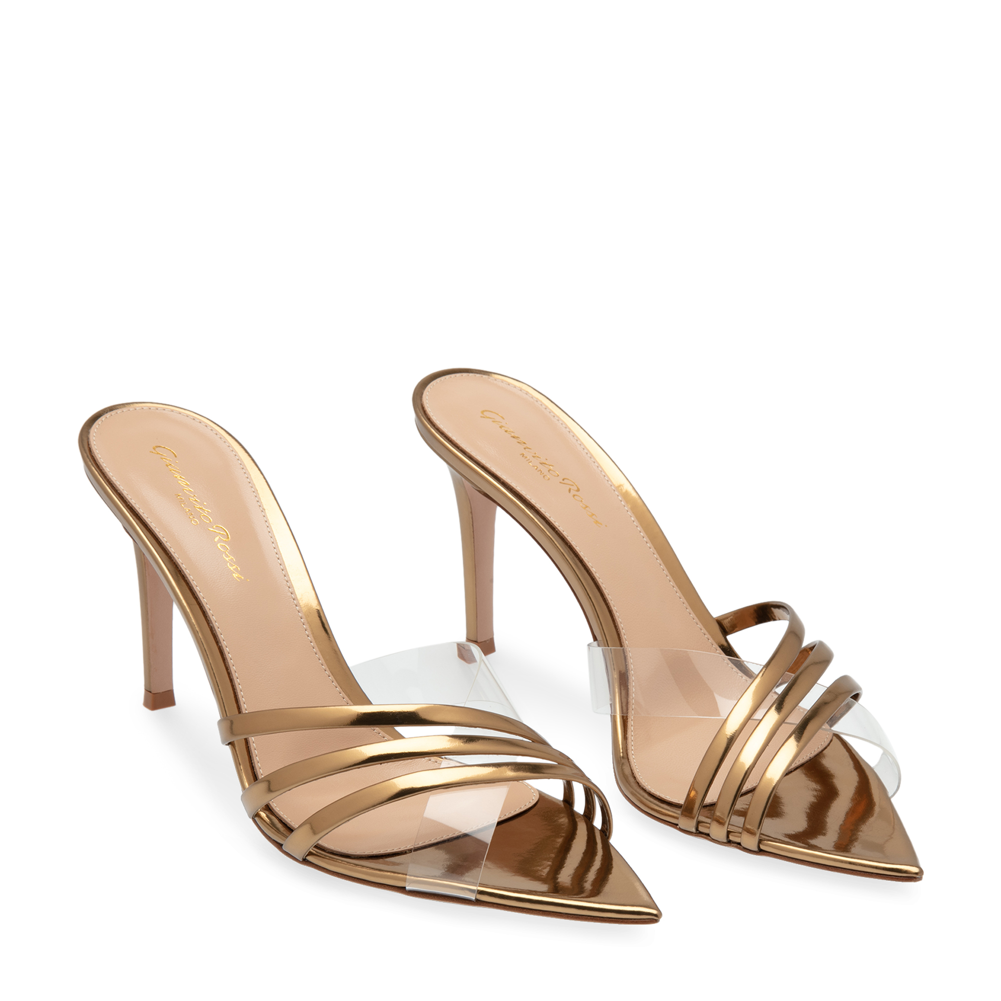 

Metallic mules, Gold