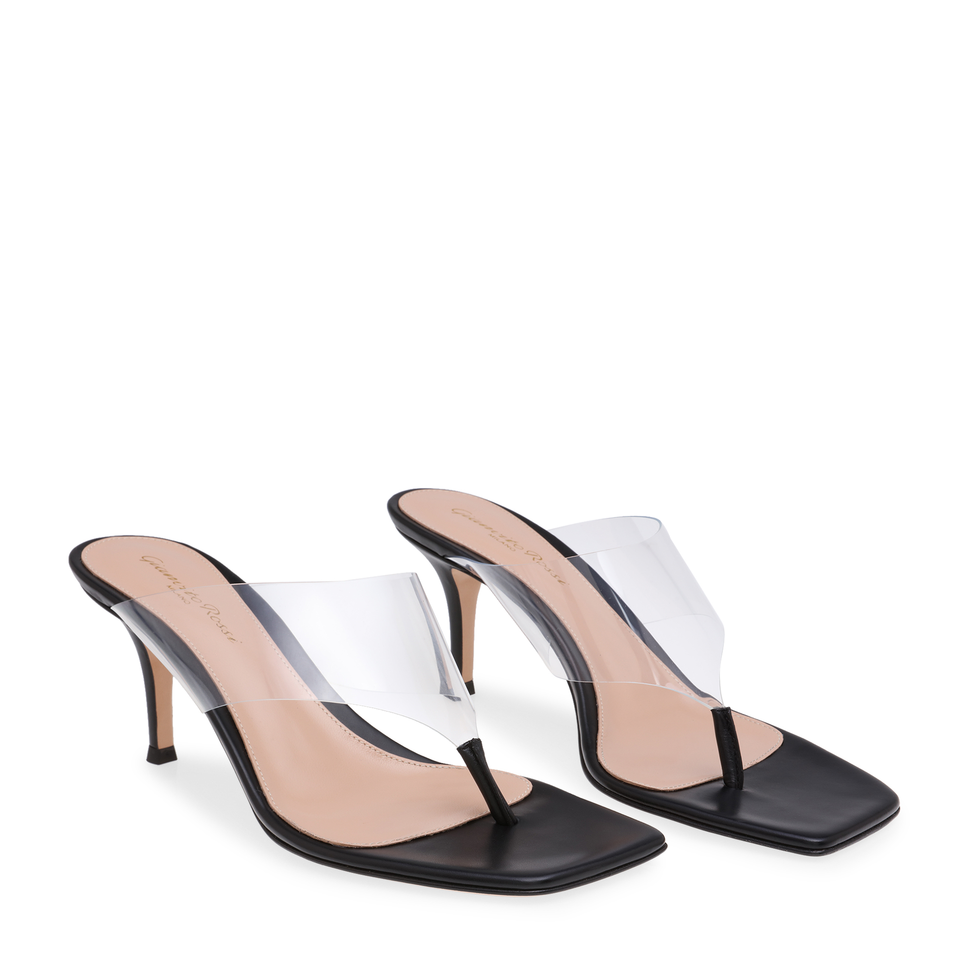 

PVC thong sandals, Black