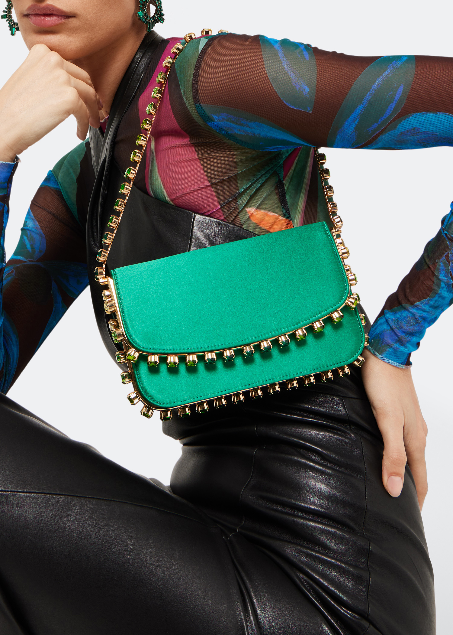 

Galactic crystal mini bag, Green