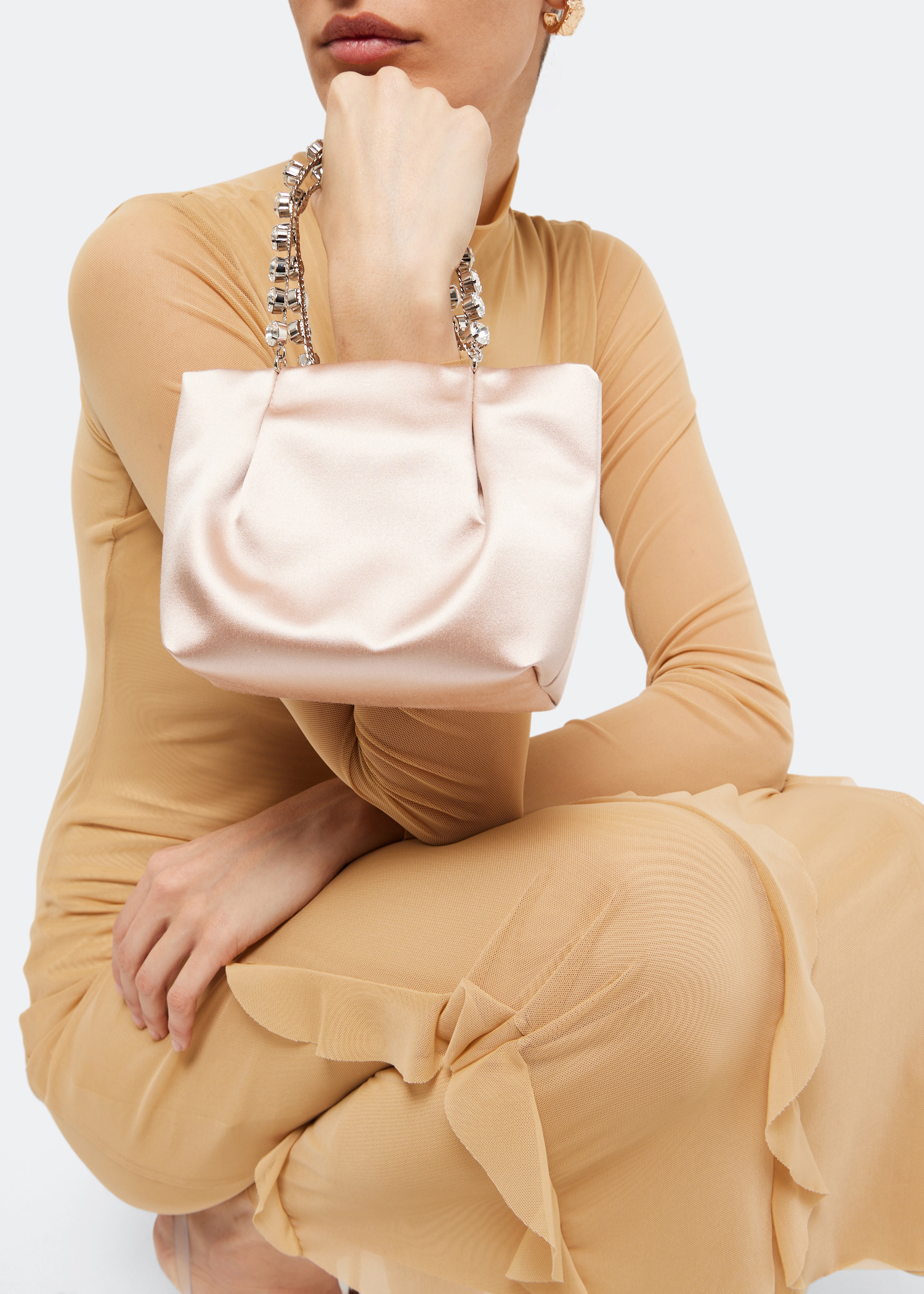 

Galactic crystal mini tote bag, Pink