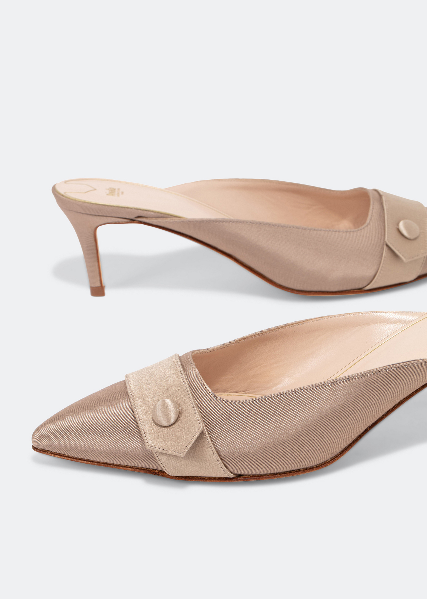 

Button detail mules, Neutral