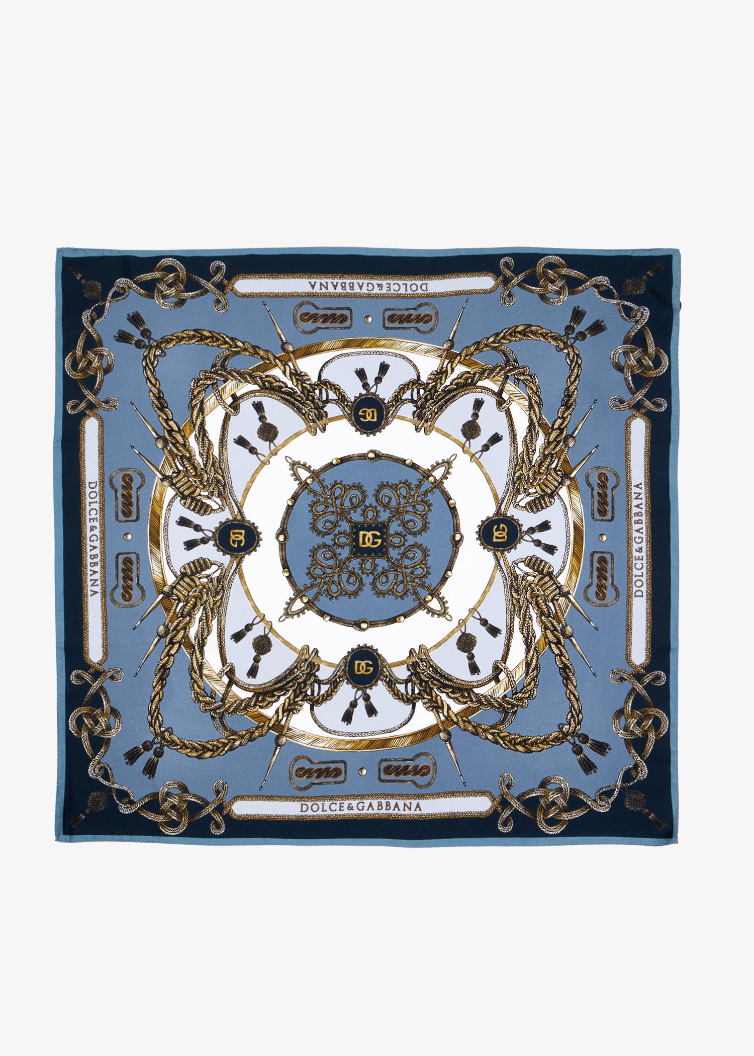

Cargo-print silk twill scarf, Blue