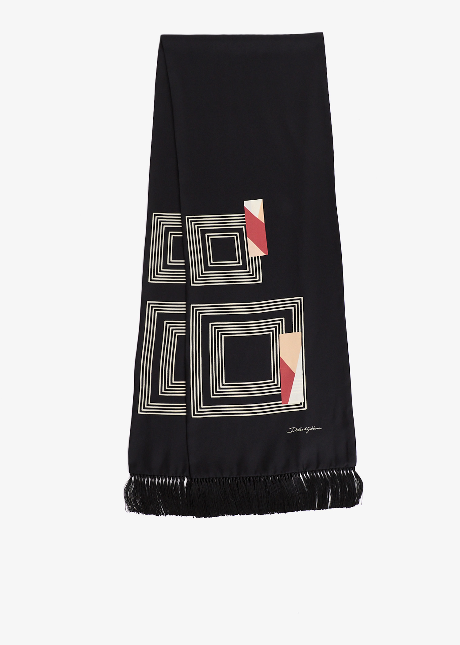 

Vintage-print twill scarf, Printed