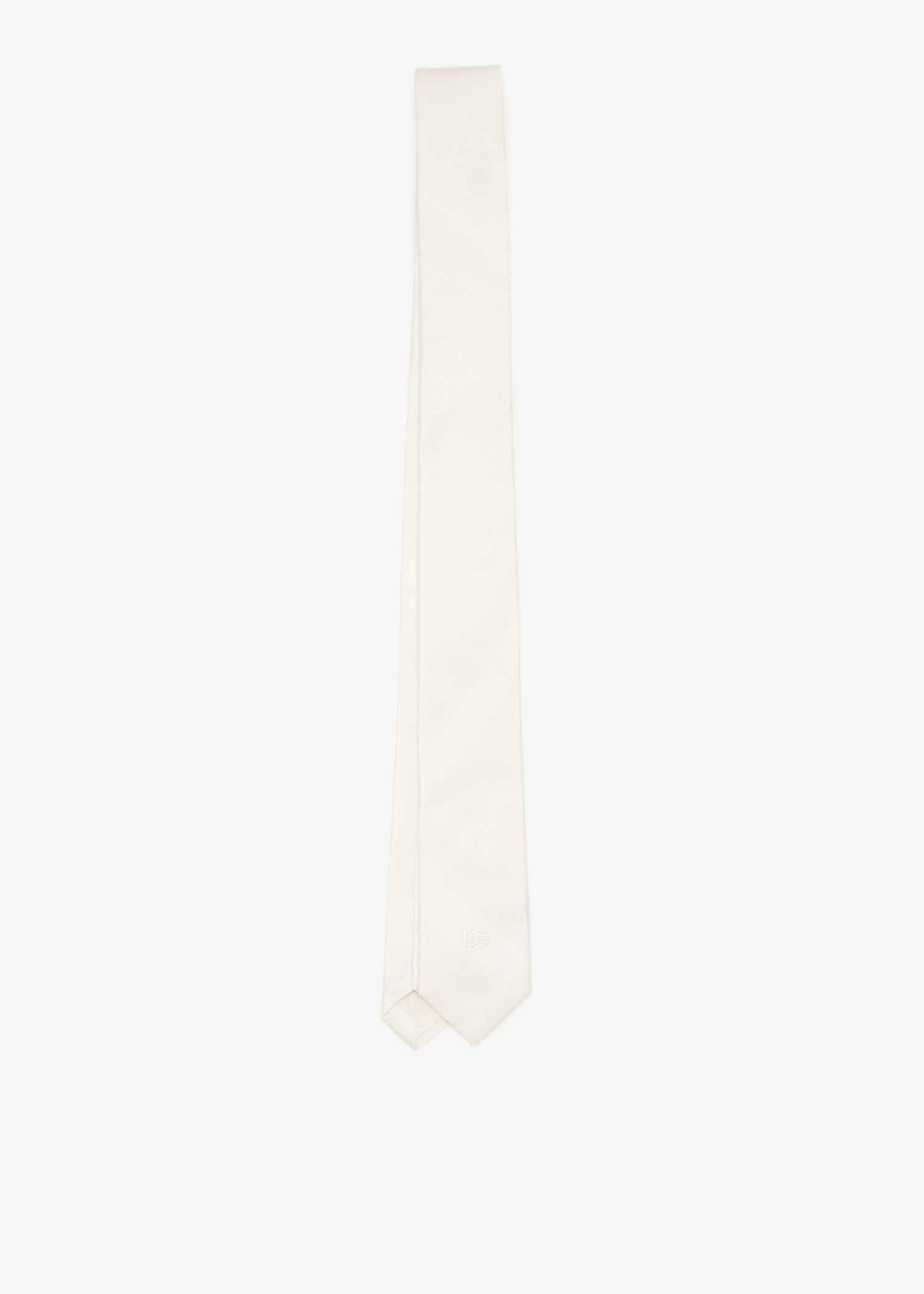 

DG logo silk tie, White