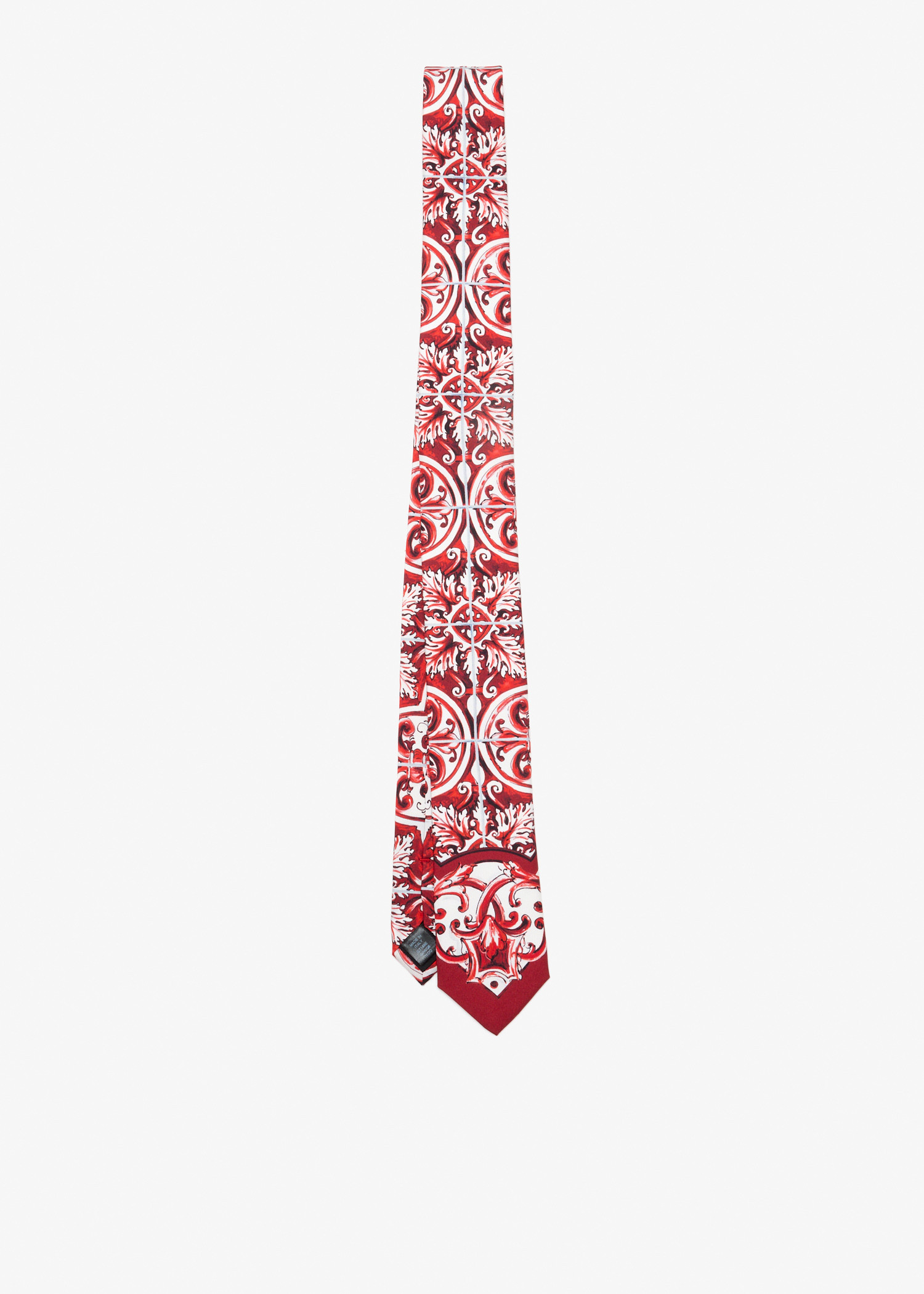 

Majolica-print silk tie, Printed