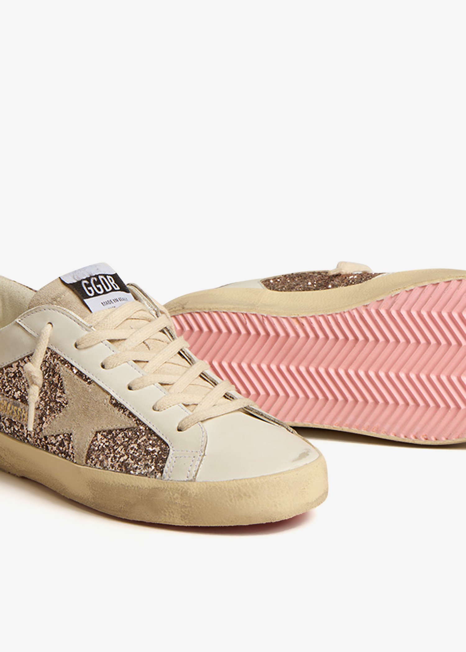 Gold glitter golden goose sneakers cheap