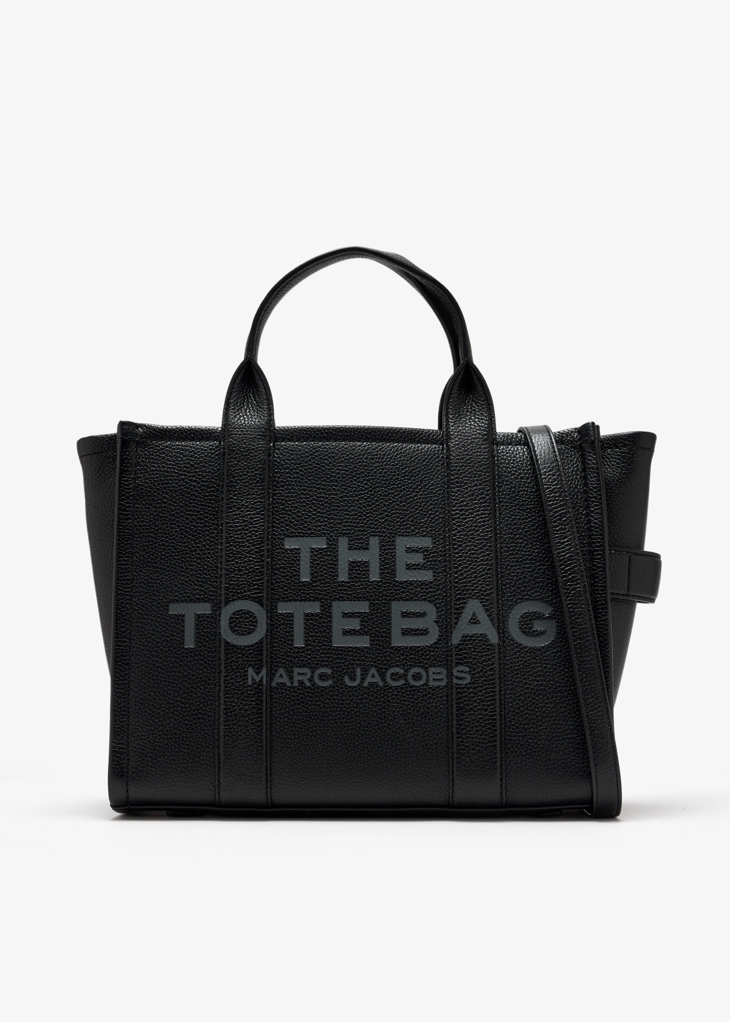 

The Leather medium tote bag, Black