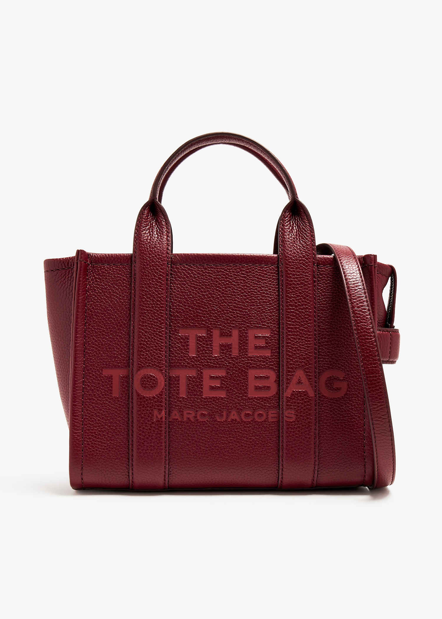 Marc jacobs mini leather logo shopper tote deals