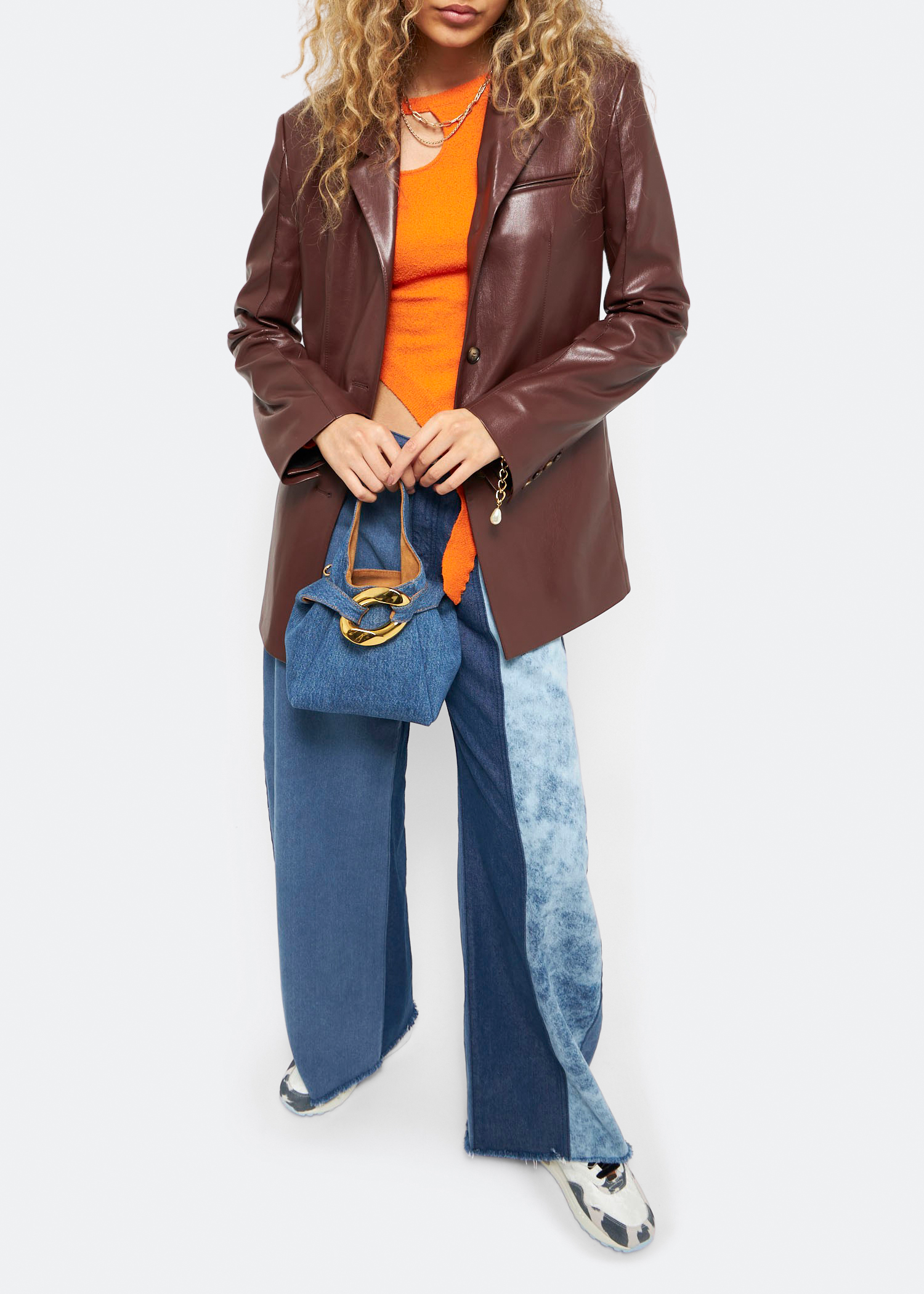

Chain link pochette bag, Blue