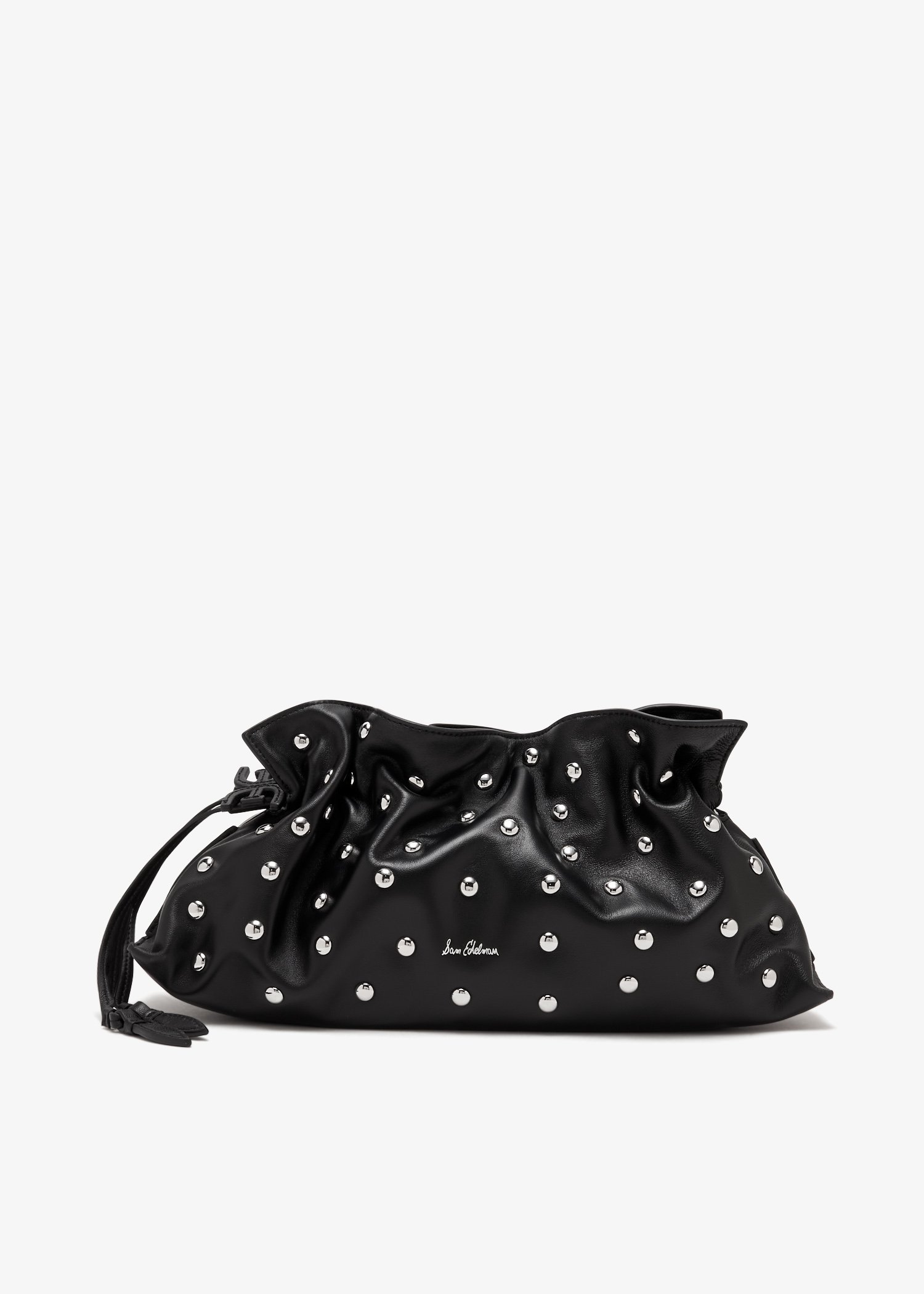 

Poppy oversized drawstring clutch, Black